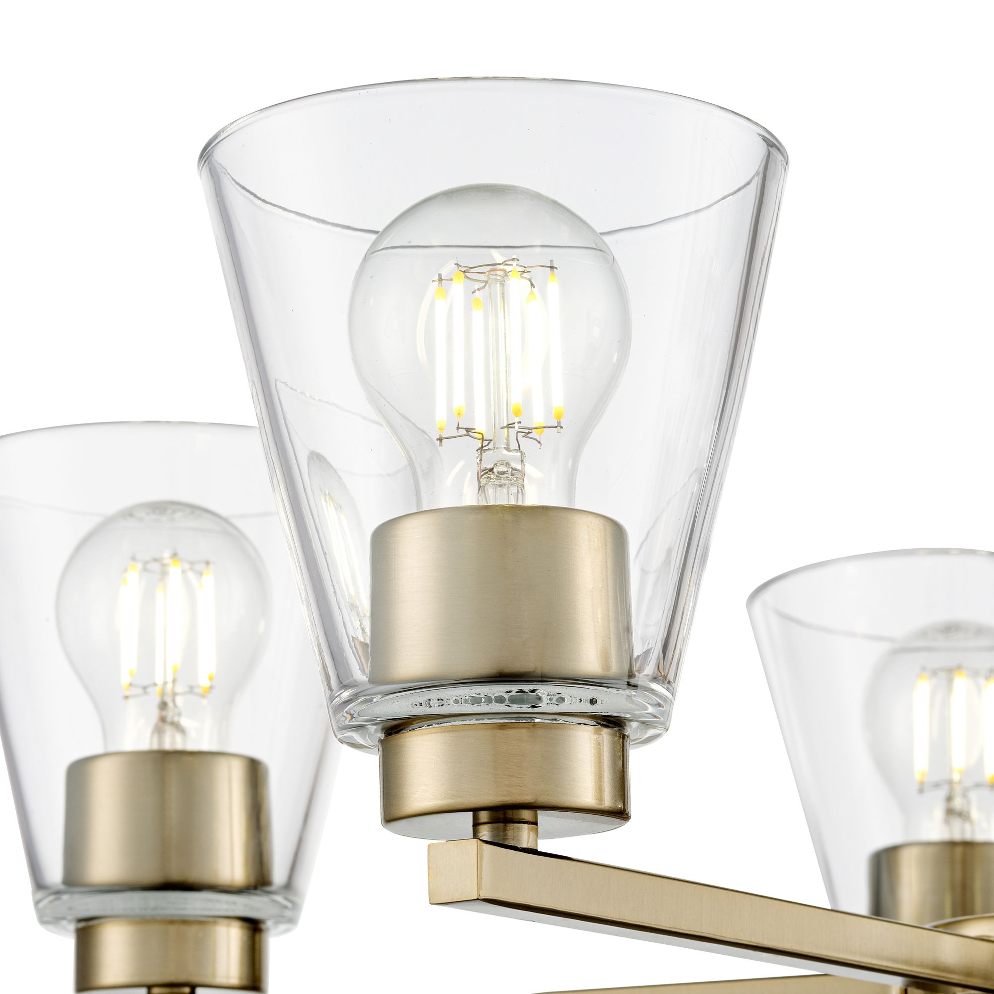 Image 4 Millennium Strayhan 5-Light 24" Modern Gold Chandelier with Glass Shade more views