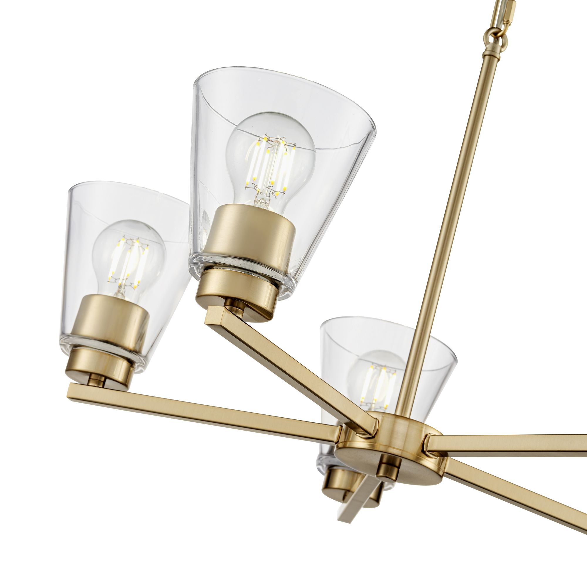 Image 5 Millennium Strayhan 5-Light 24" Modern Gold Chandelier with Glass Shade more views