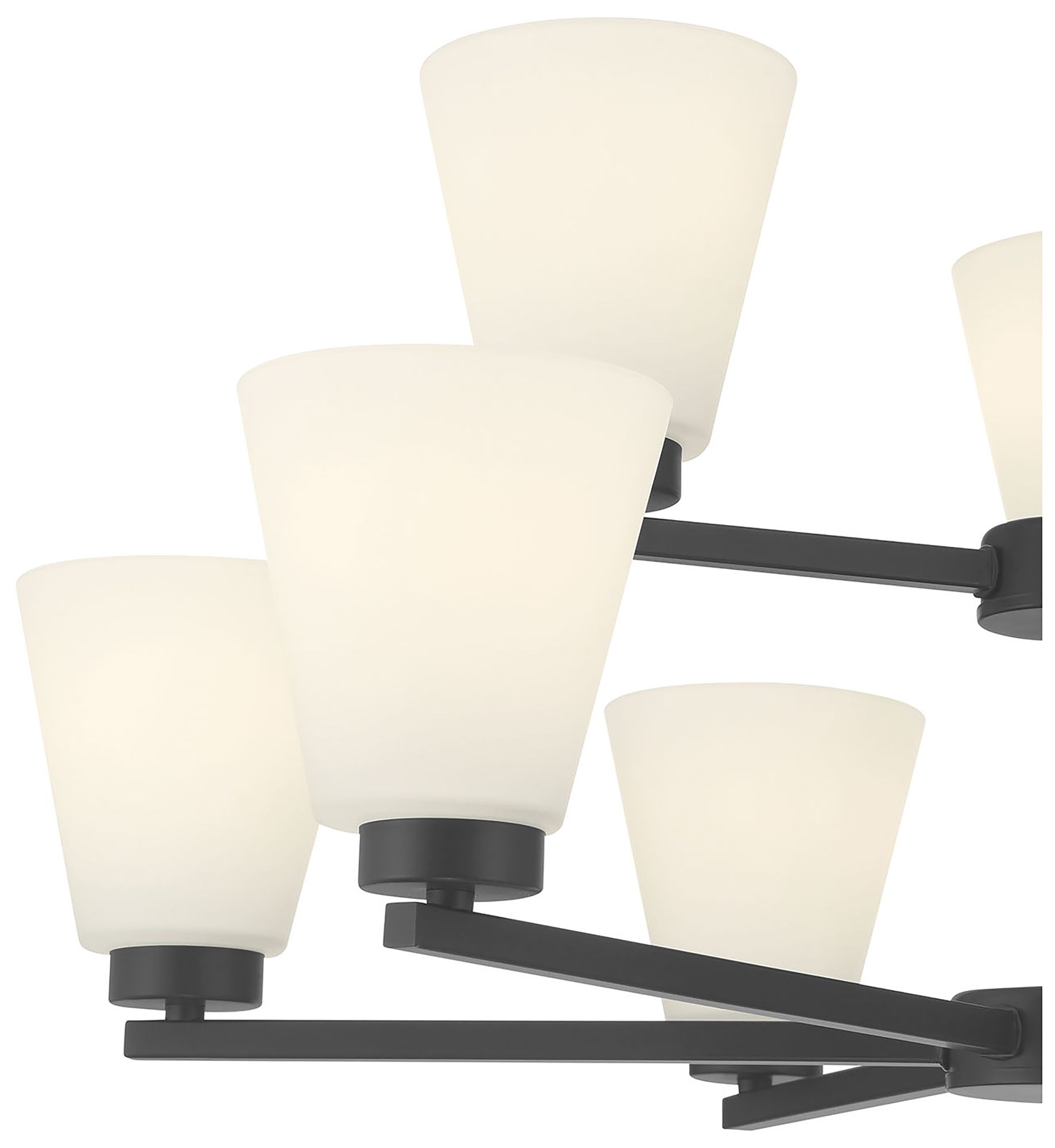 Image 5 Millennium Strayhan 9-Light 28.5" Matte Black Chandelier with Glass Shade more views