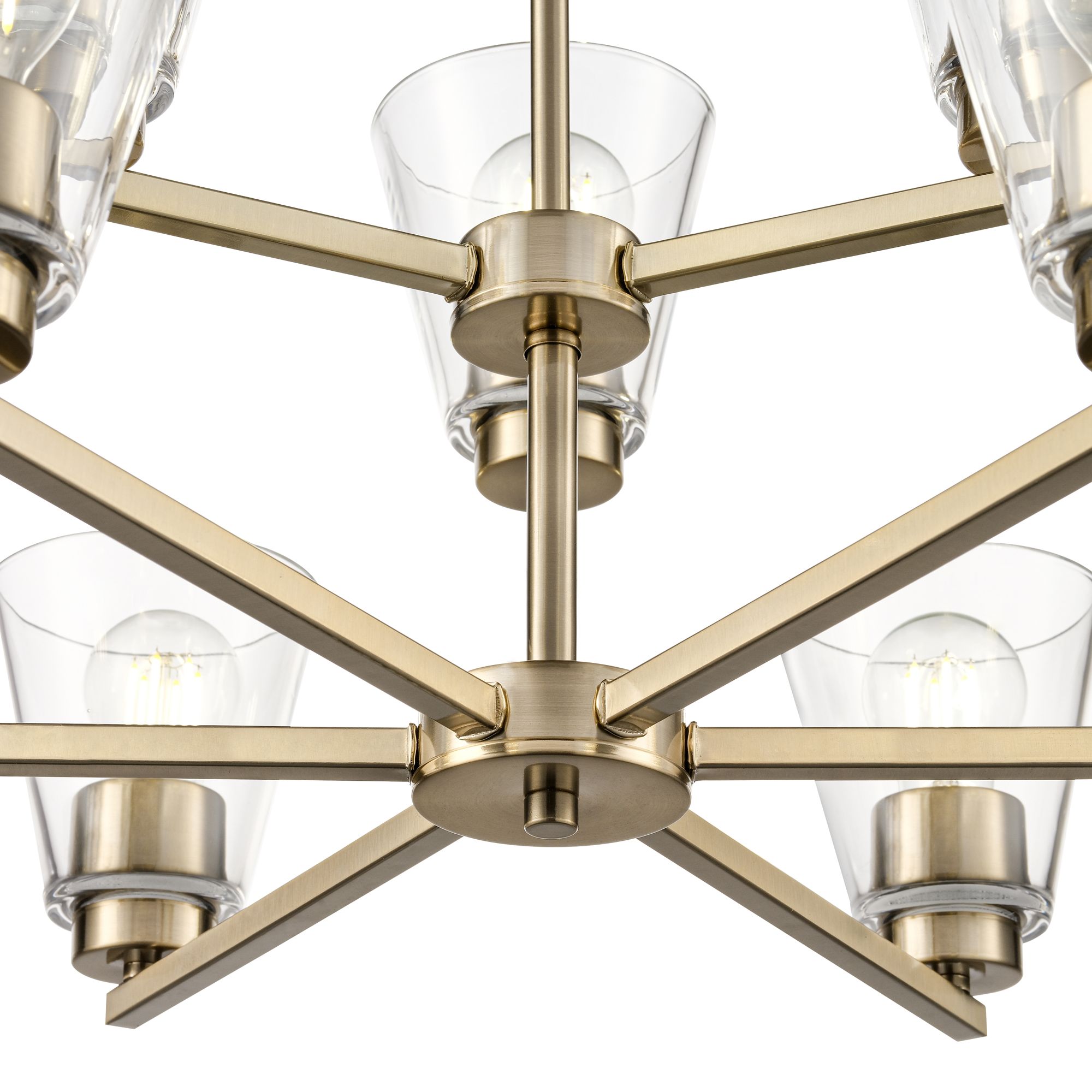 Image 3 Millennium Strayhan 9-Light 28.5" Modern Gold Chandelier with Glass Shade more views
