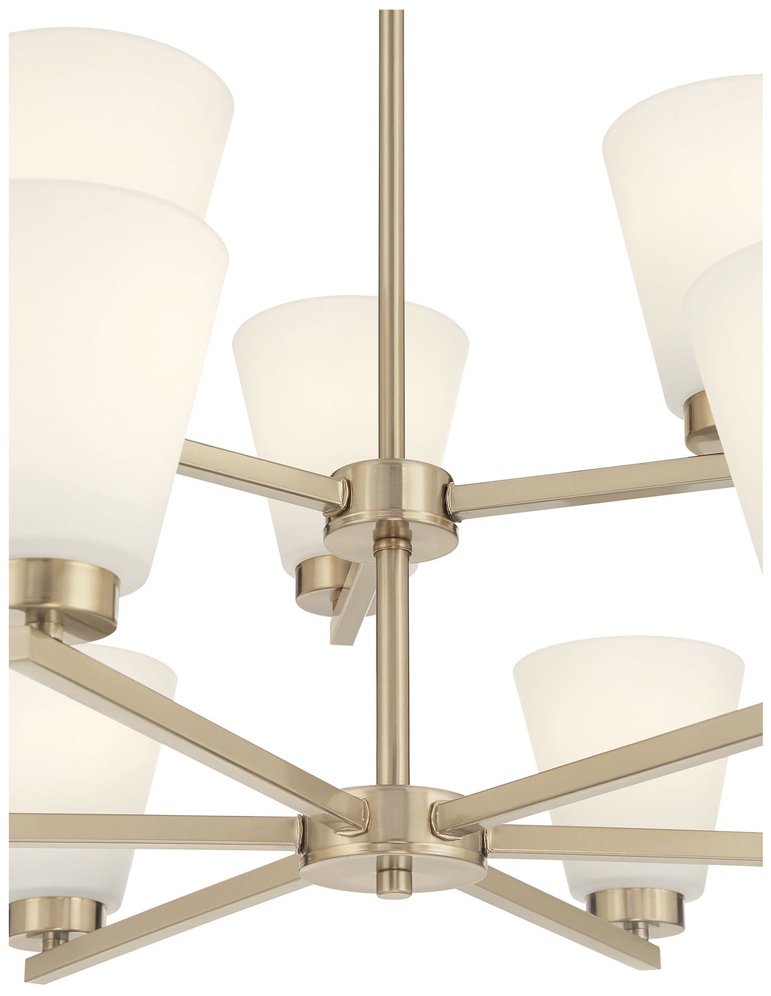 Image 4 Millennium Strayhan 9-Light 28.5" Modern Gold Chandelier with Glass Shade more views