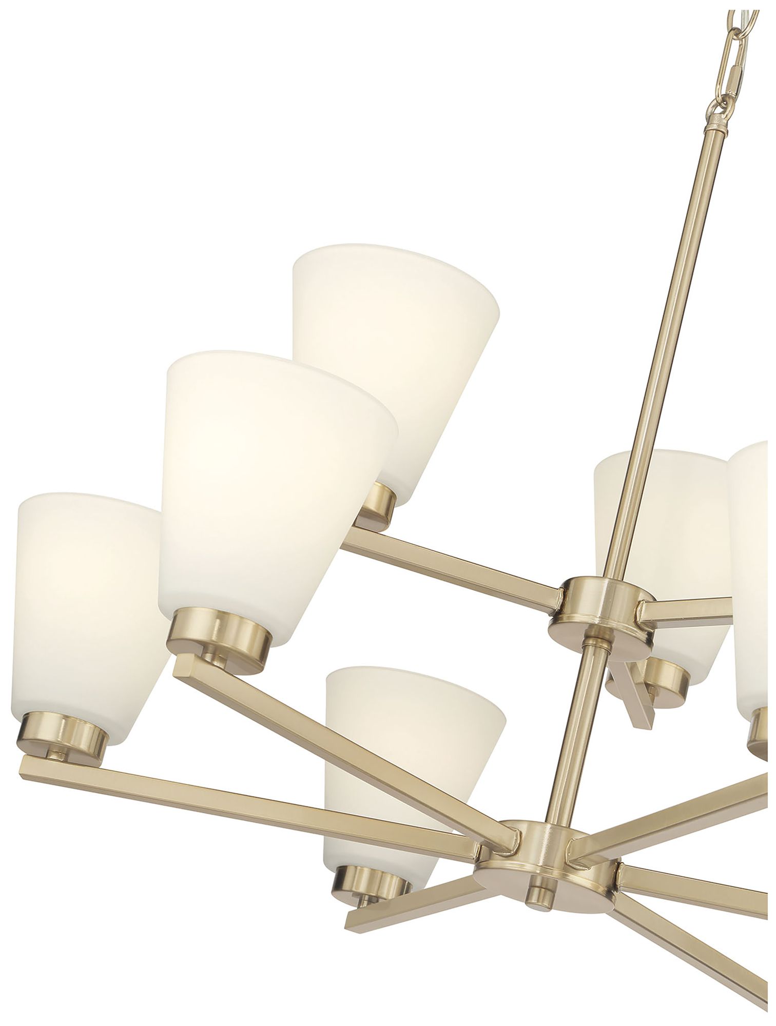 Image 6 Millennium Strayhan 9-Light 28.5" Modern Gold Chandelier with Glass Shade more views