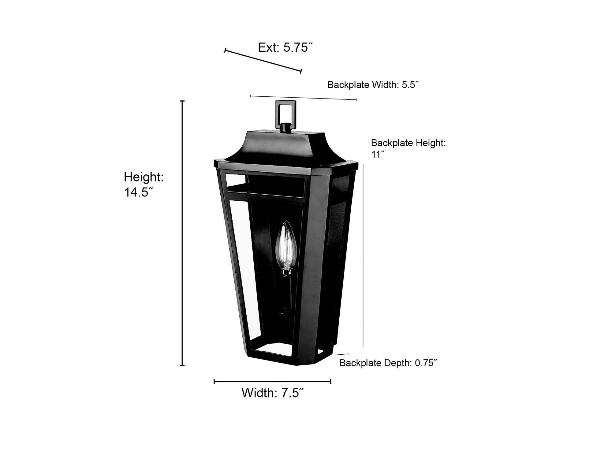 Image 6 Millennium Sumerlin 1-Light 14.5" Powder Coated Black Outdoor Wall Sconce more views