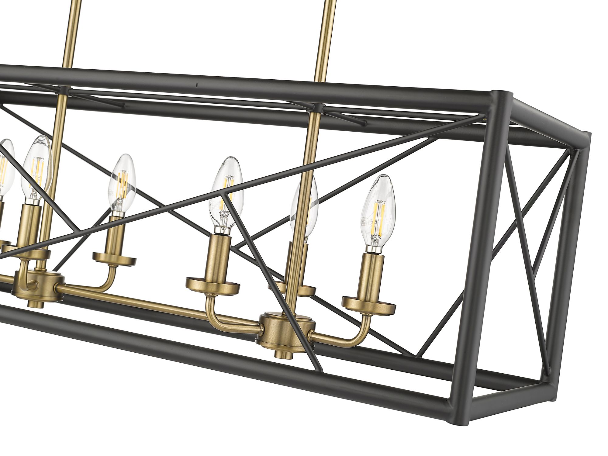 Image 4 Millennium Surrey 6-Light 34" Matte Black/Vintage Brass Chandelier more views