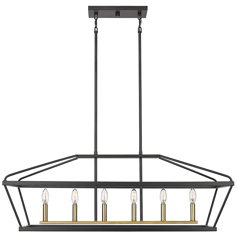Image 1 Millennium Surrey Chandelier Ceiling Light Matte Black / Vintage Brass