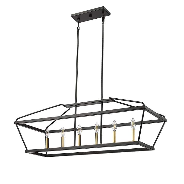 Image 2 Millennium Surrey Chandelier Ceiling Light Matte Black / Vintage Brass more views