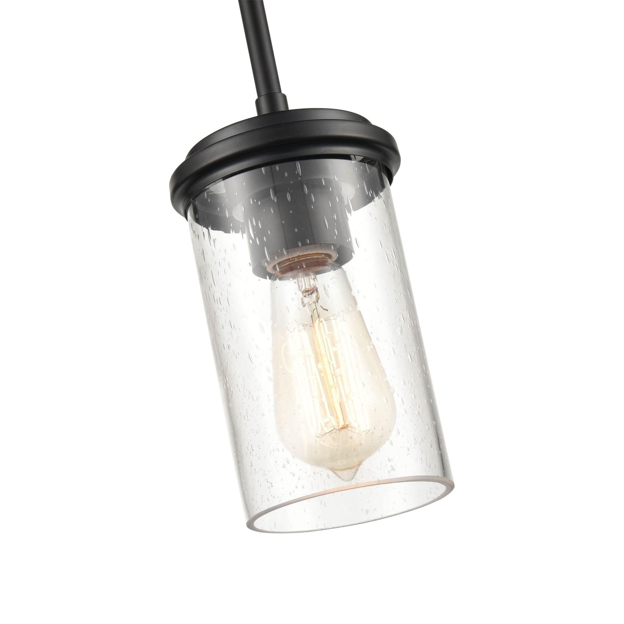 Image 2 Millennium Taos 1-Light 5.5" Matte Black Mini Pendant with Glass Shade more views