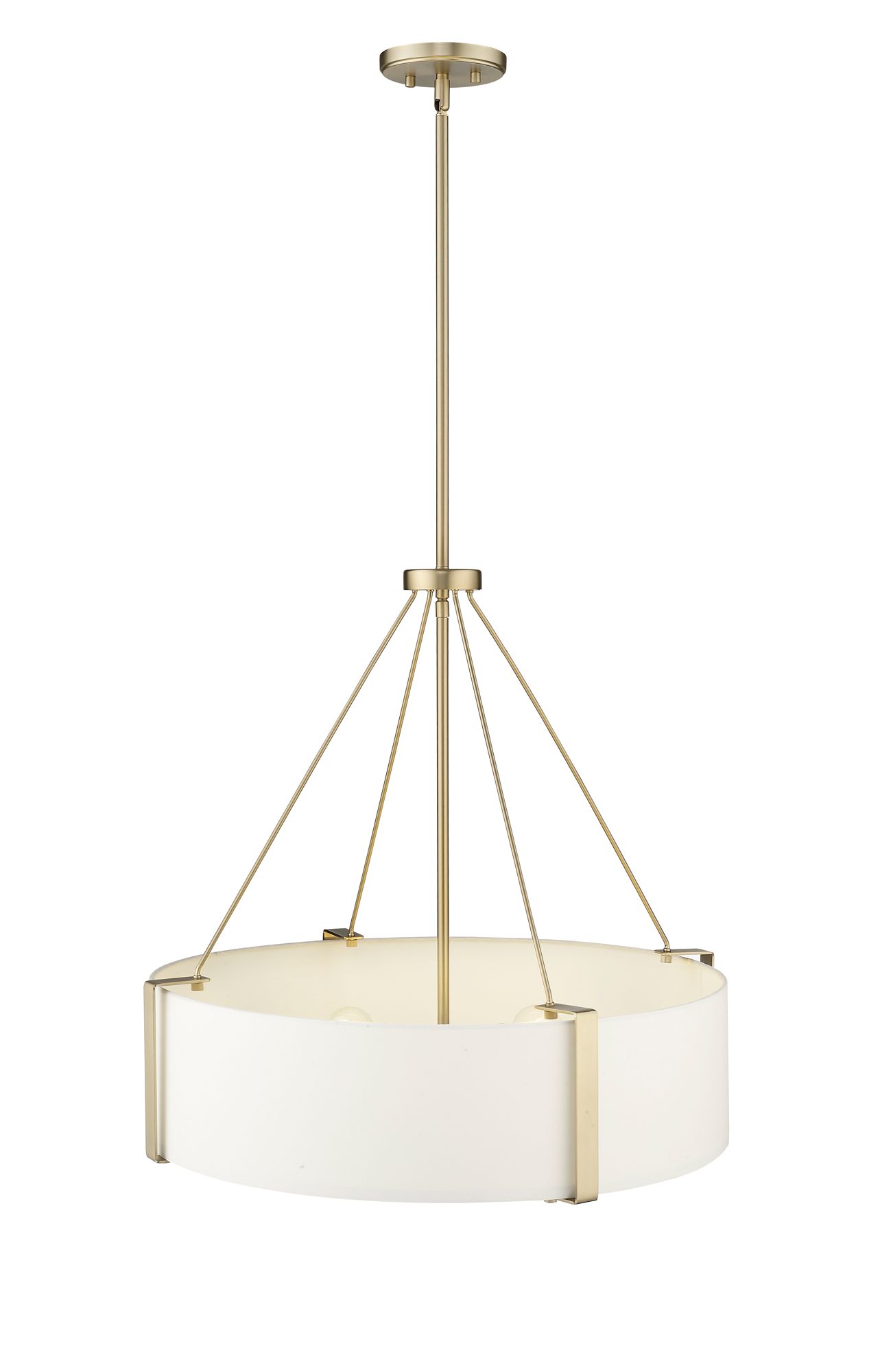 Millennium Telfar 3-Light 24" Modern Gold/White Pendant with Fabric Shade
