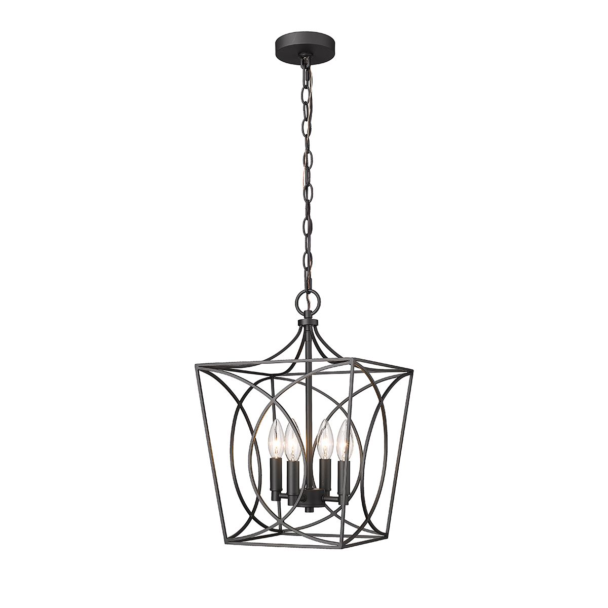 Image 3 Millennium Tracy 4-Light 12" Matte Black Pendant with Metal Shade more views