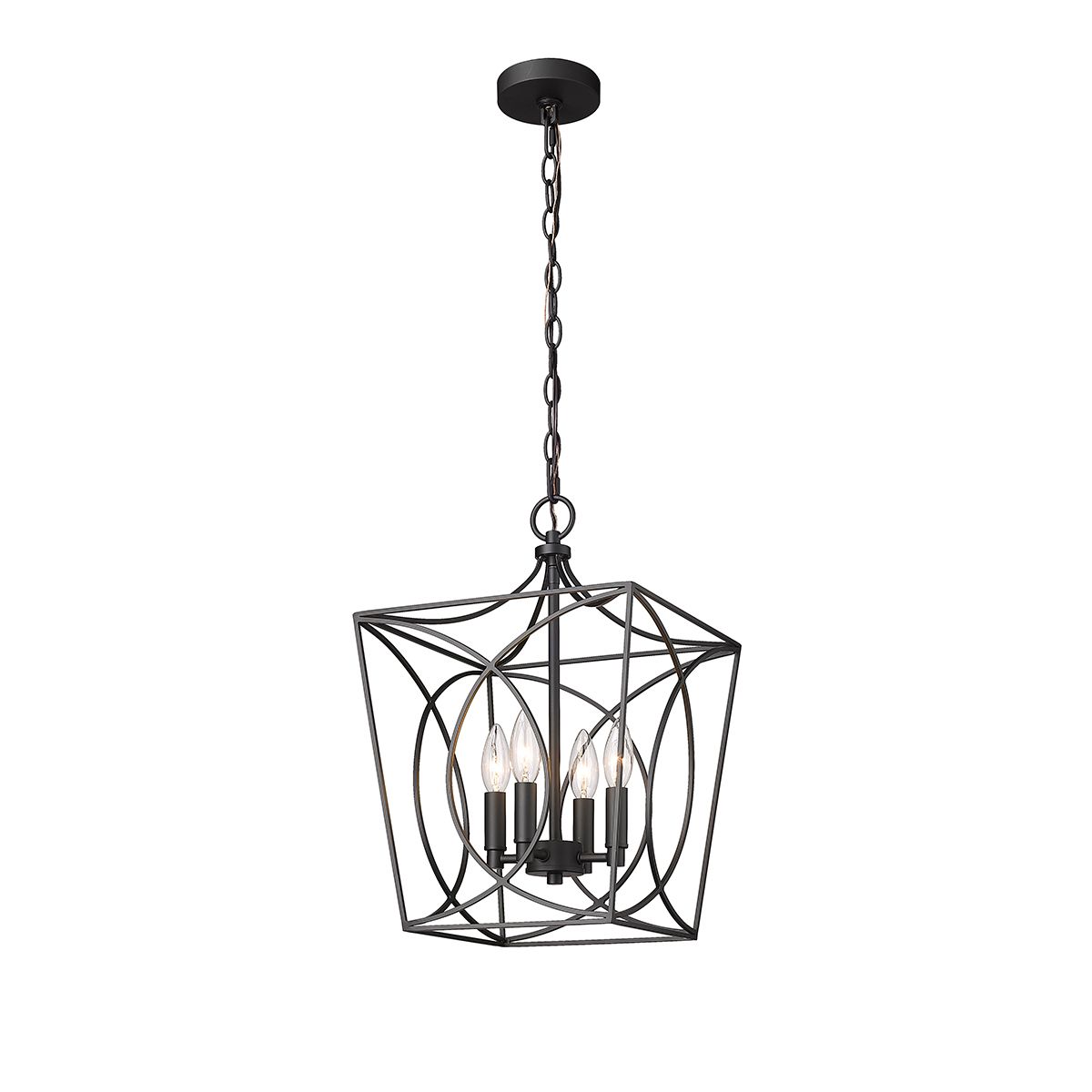 Image 4 Millennium Tracy 4-Light 12" Matte Black Pendant with Metal Shade more views