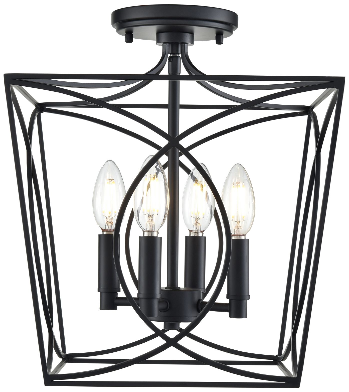 Millennium Tracy 4-Light 12" Matte Black Semi-Flush