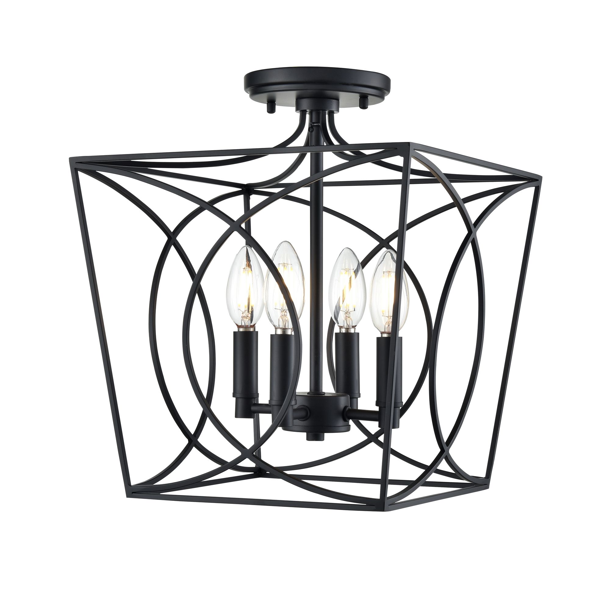 Image 3 Millennium Tracy 4-Light 12" Matte Black Semi-Flush more views