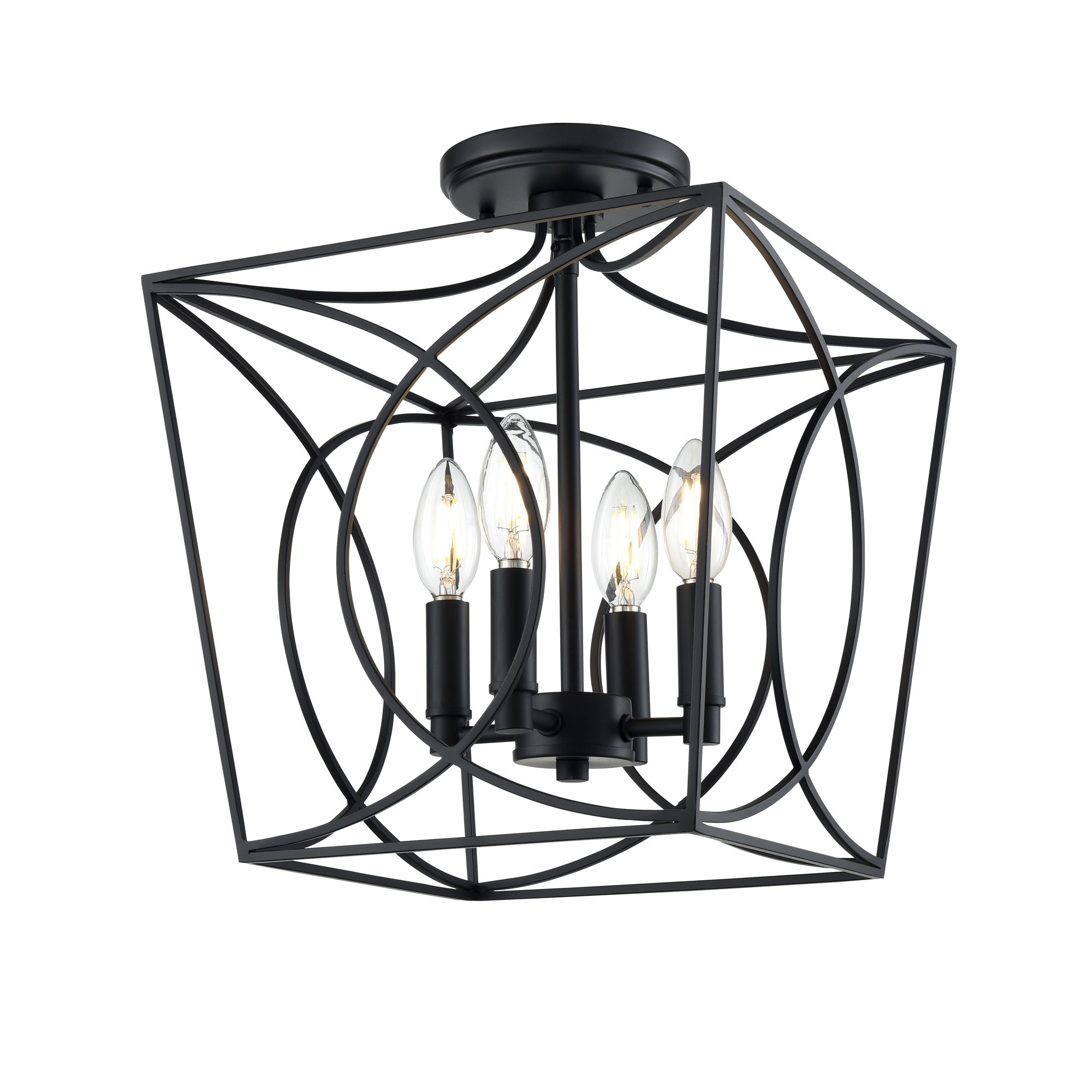Image 4 Millennium Tracy 4-Light 12" Matte Black Semi-Flush more views