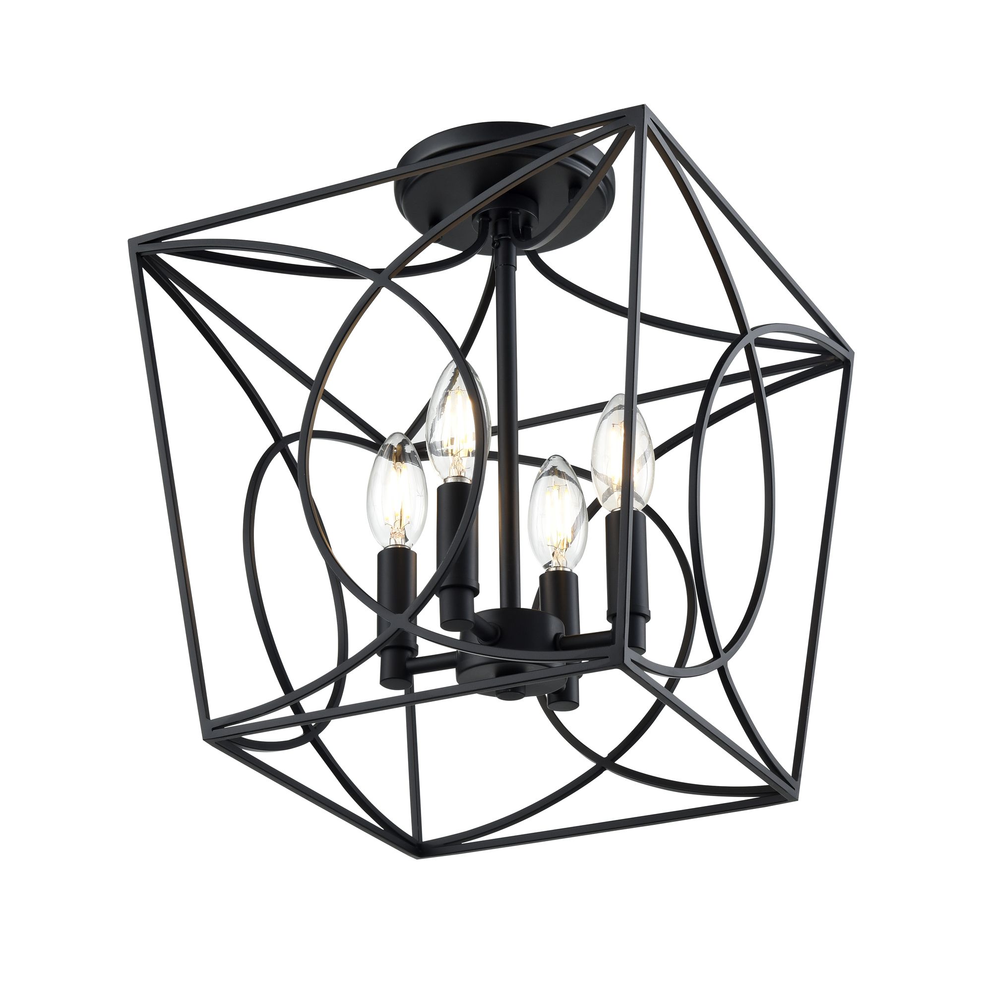 Image 5 Millennium Tracy 4-Light 12" Matte Black Semi-Flush more views