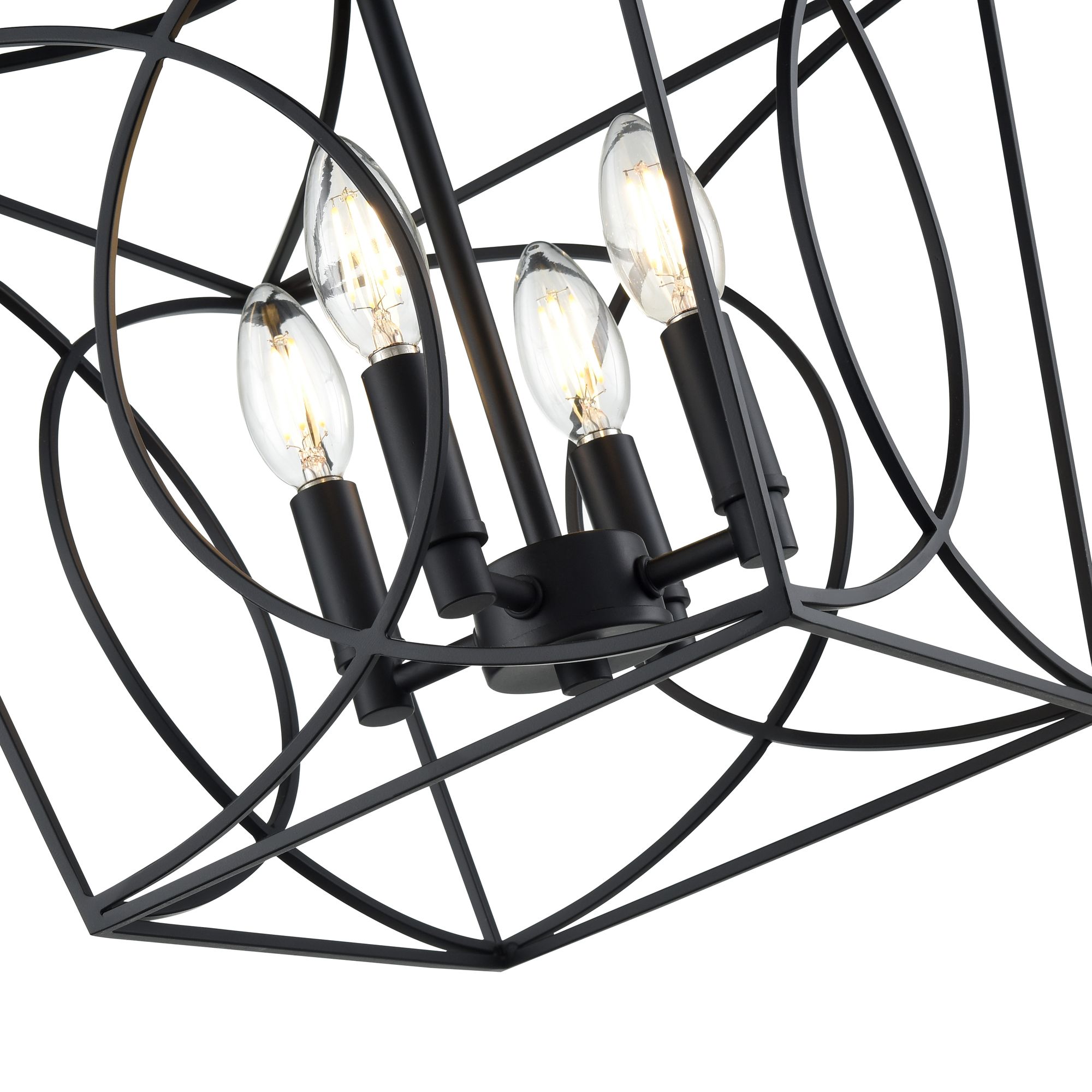 Image 6 Millennium Tracy 4-Light 12" Matte Black Semi-Flush more views