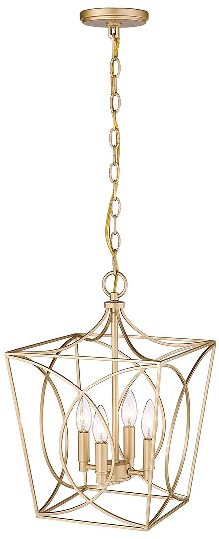 Image 2 Millennium Tracy 4-Light 12" Painted Modern Gold Pendant with Metal Shade
