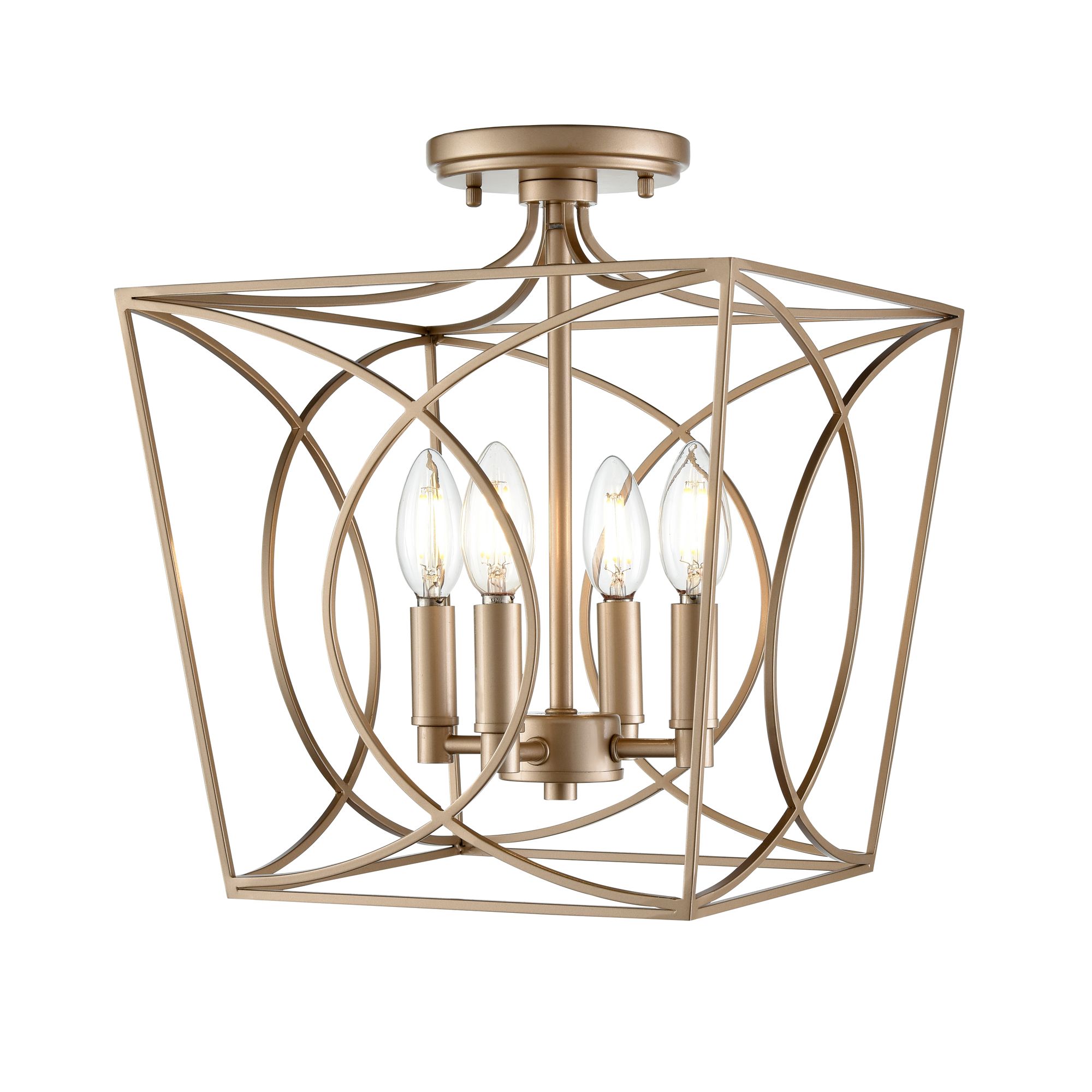 Image 3 Millennium Tracy 4-Light 12" Painted Modern Gold Semi-Flush more views