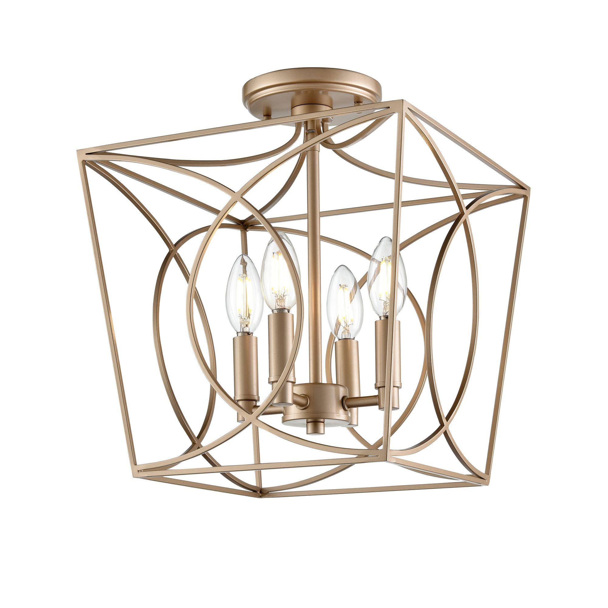 Image 4 Millennium Tracy 4-Light 12" Painted Modern Gold Semi-Flush more views