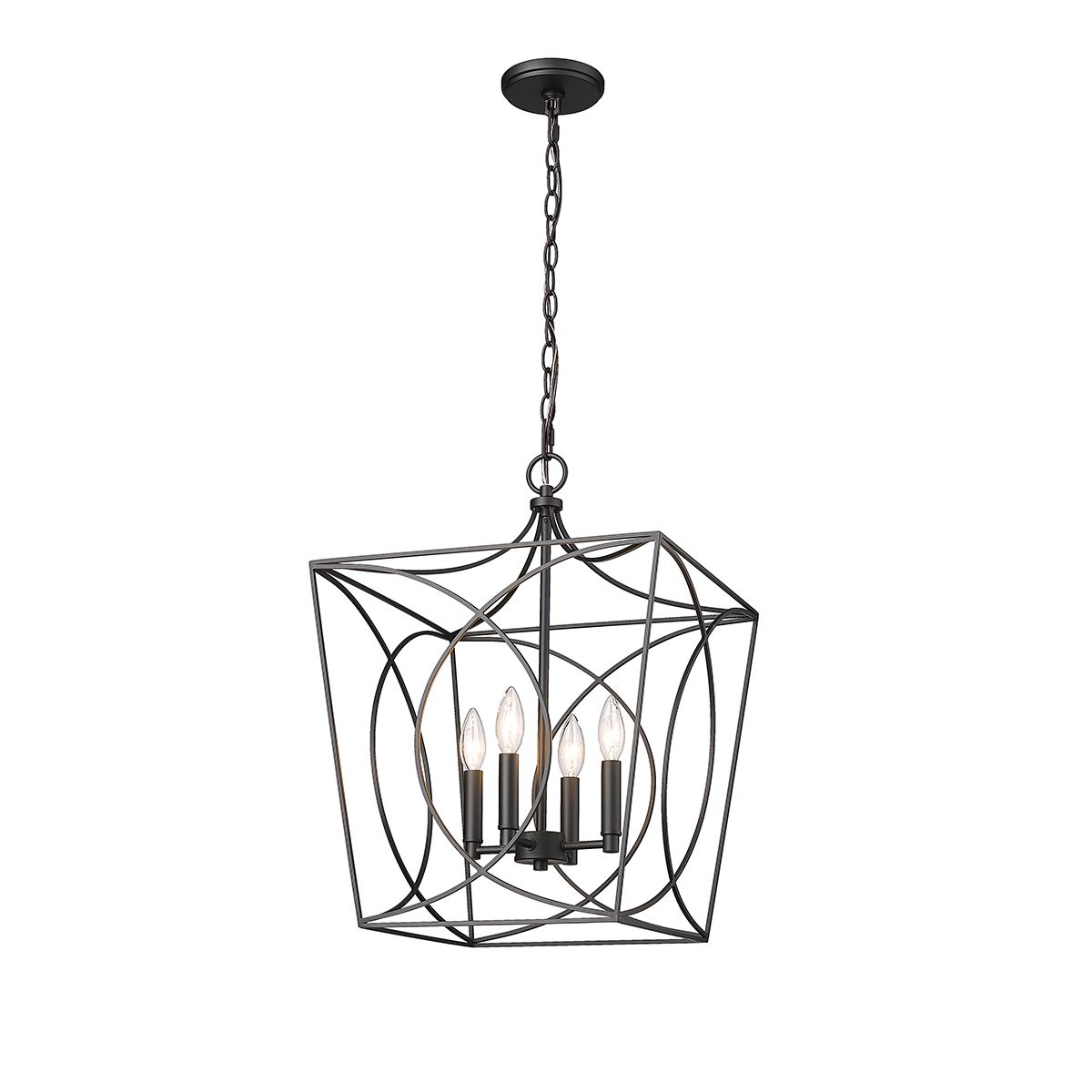 Image 3 Millennium Tracy 4-Light 15.87" Matte Black Pendant with Metal Shade more views