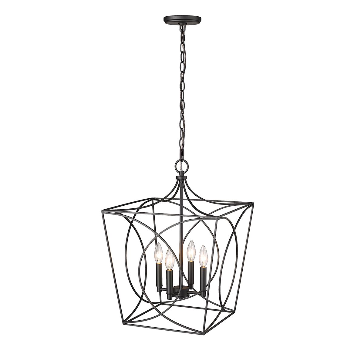 Image 4 Millennium Tracy 4-Light 15.87" Matte Black Pendant with Metal Shade more views