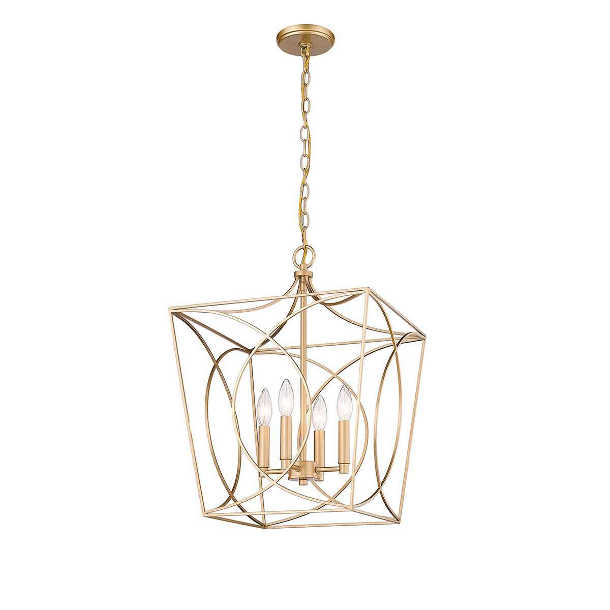Image 3 Millennium Tracy 4-Light 16" Painted Modern Gold Pendant with Metal Shade more views