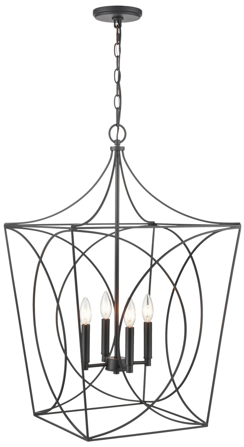 Millennium Tracy 4-Light 18" Matte Black Pendant