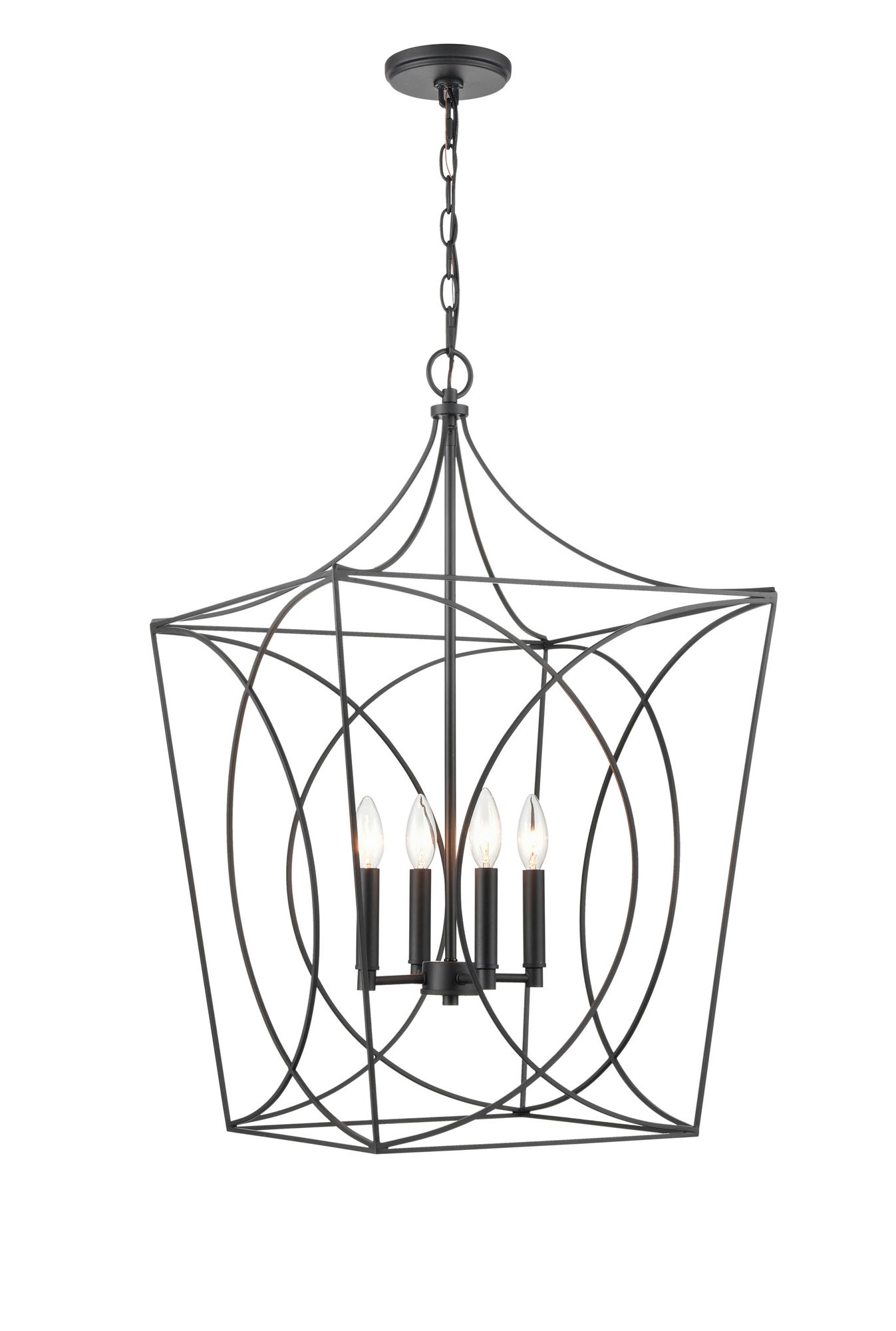 Image 2 Millennium Tracy 4-Light 18" Matte Black Pendant more views