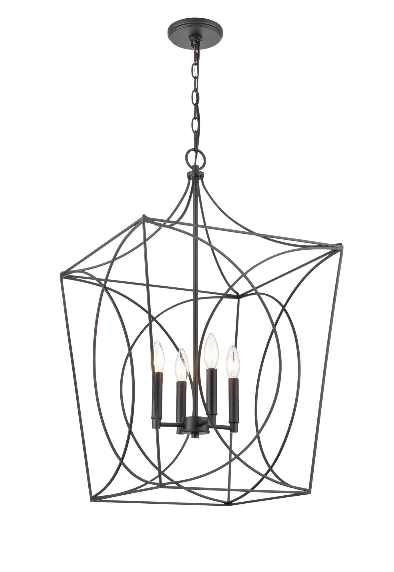 Image 3 Millennium Tracy 4-Light 18" Matte Black Pendant more views
