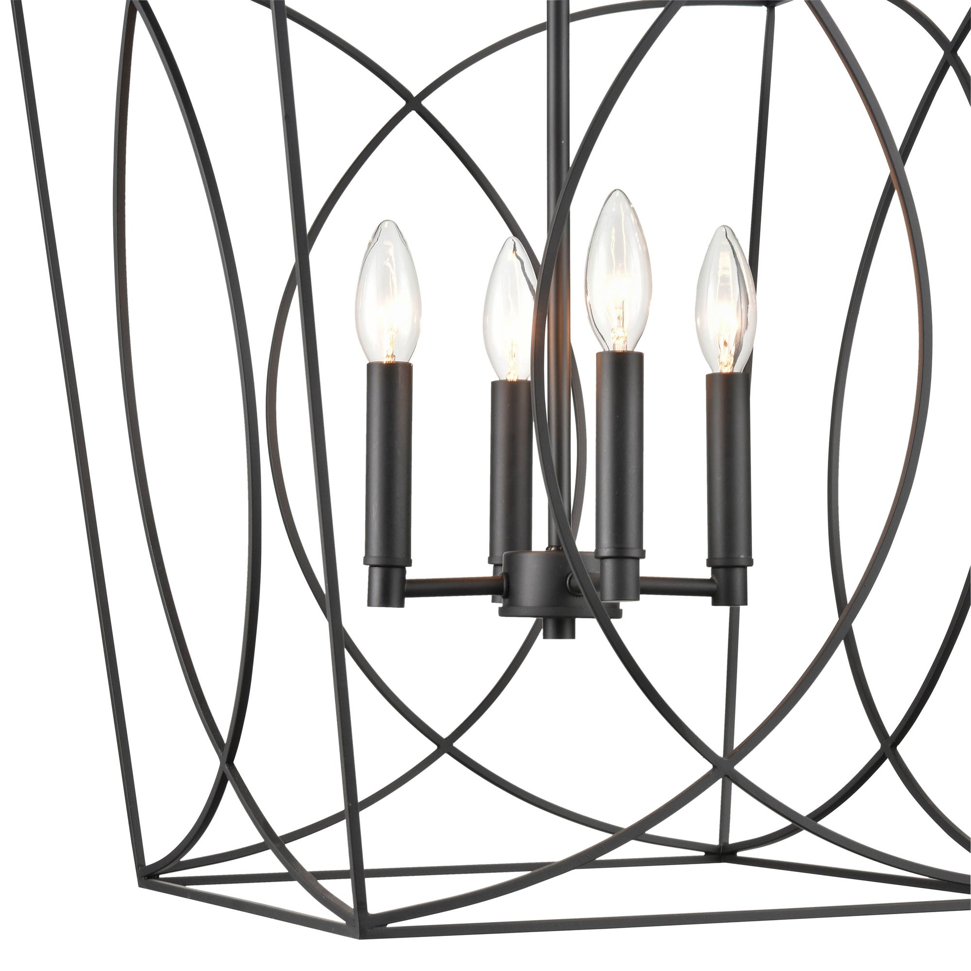 Image 4 Millennium Tracy 4-Light 18" Matte Black Pendant more views