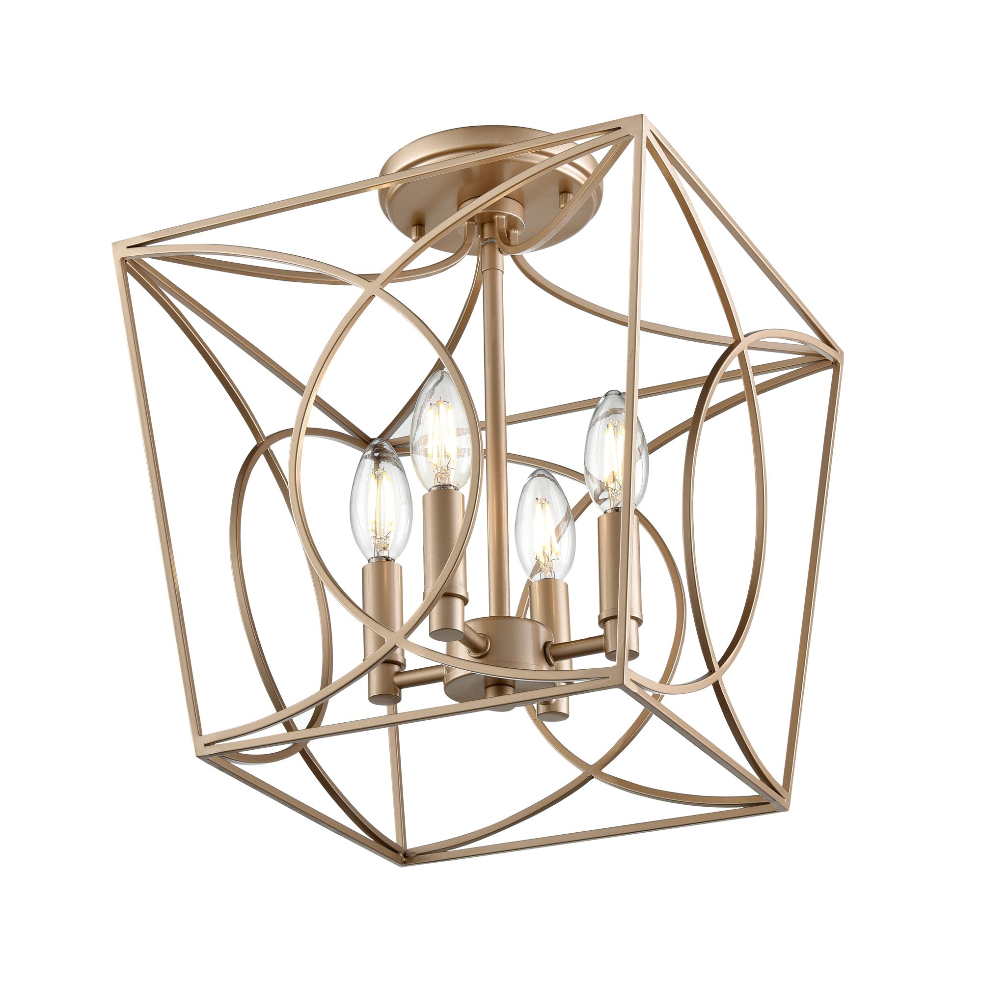 Image 5 Millennium Tracy 4-Light Indoor Semi-Flush in Painted Modern Gold more views