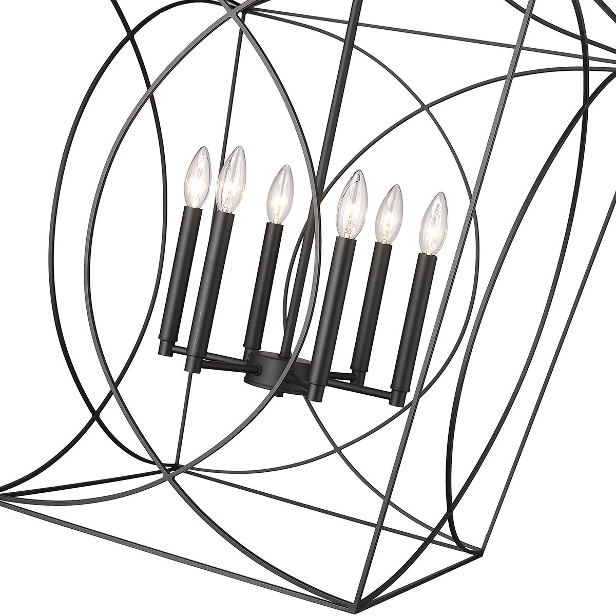 Image 5 Millennium Tracy 6-Light 24" Matte Black Pendant with Metal Shade more views