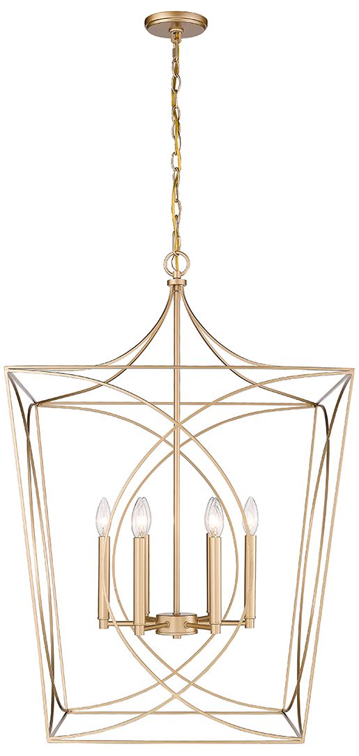 Millennium Tracy 6-Light 24" Painted Modern Gold Pendant with Metal Shade