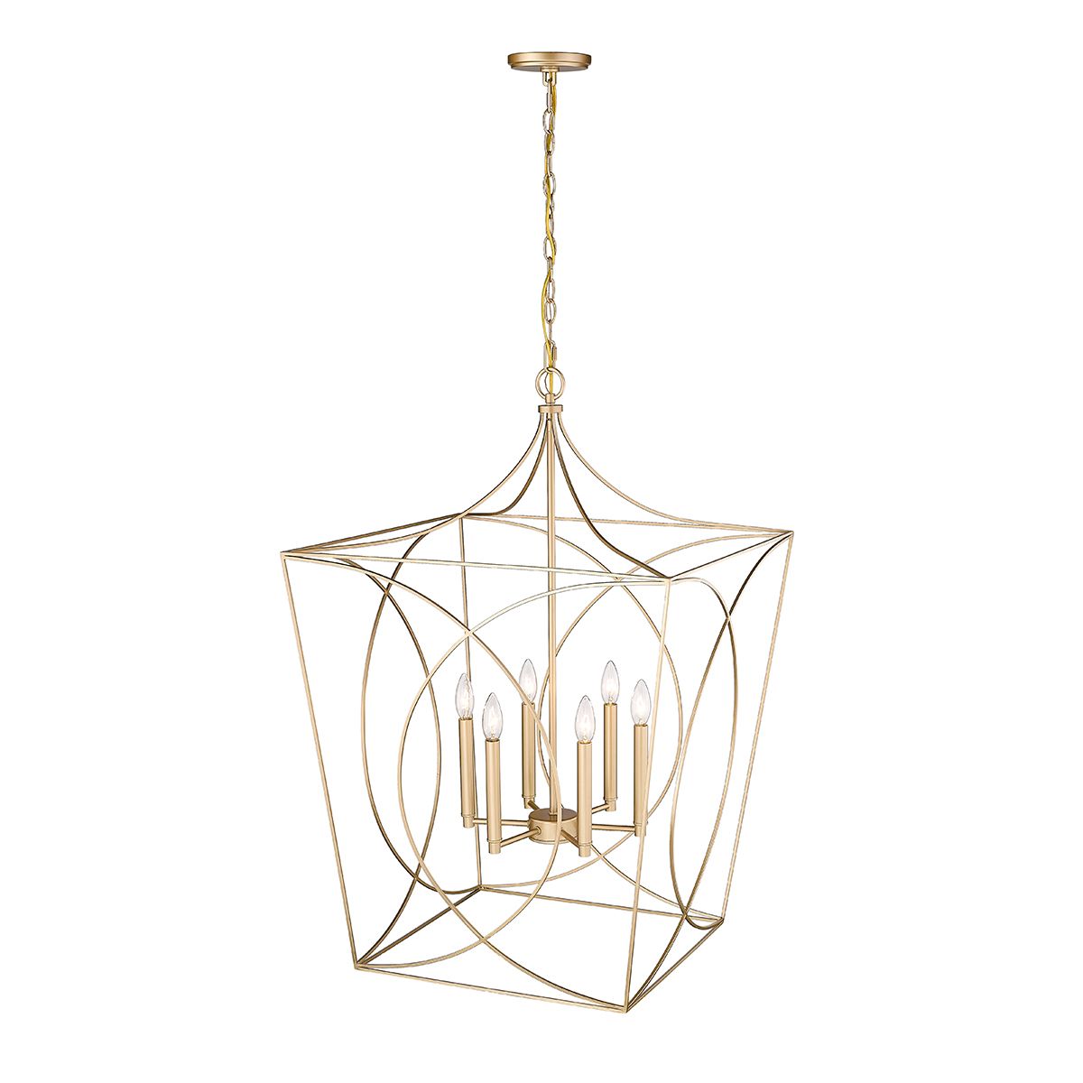 Image 3 Millennium Tracy 6-Light 24" Painted Modern Gold Pendant with Metal Shade more views