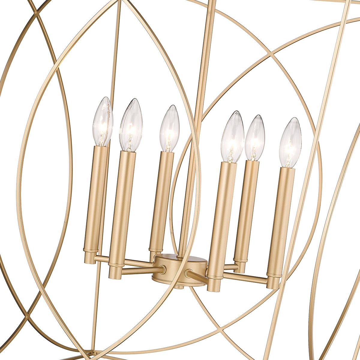 Image 5 Millennium Tracy 6-Light 24" Painted Modern Gold Pendant with Metal Shade more views