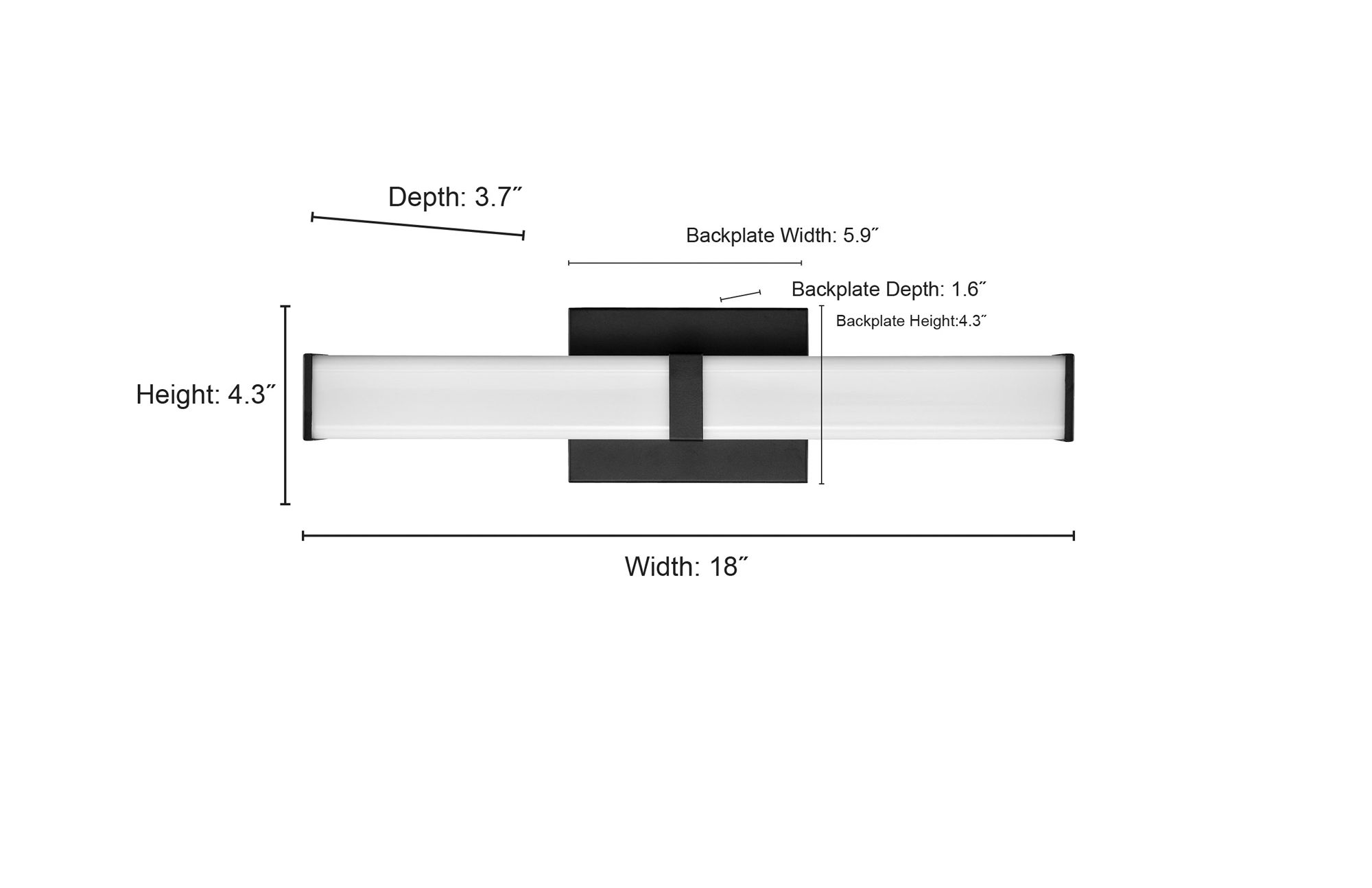 Image 7 Millennium Tron LED 18" Brushed Nickel Vanity Light with Plastic Shade more views