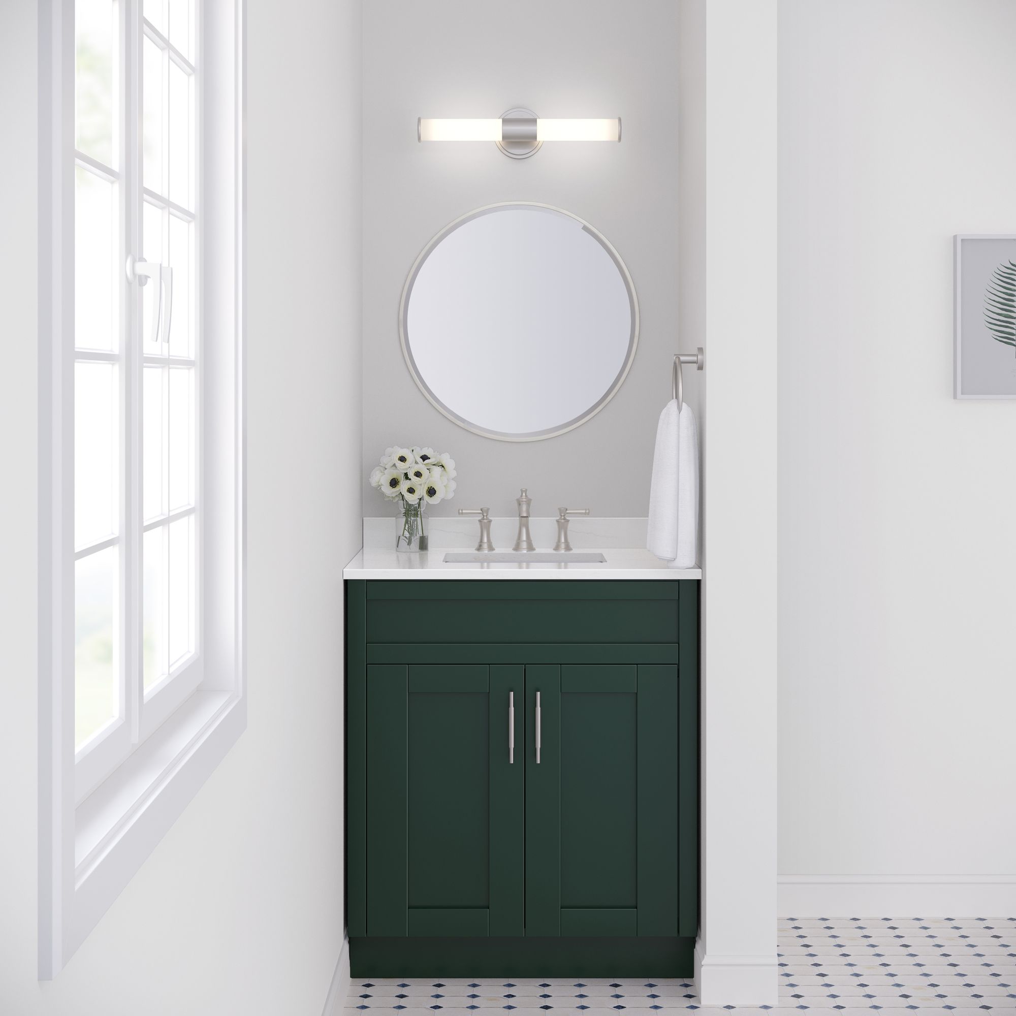 Image 6 Millennium Trumann LED 18" Brushed Nickel Vanity Light with Plastic Shade more views