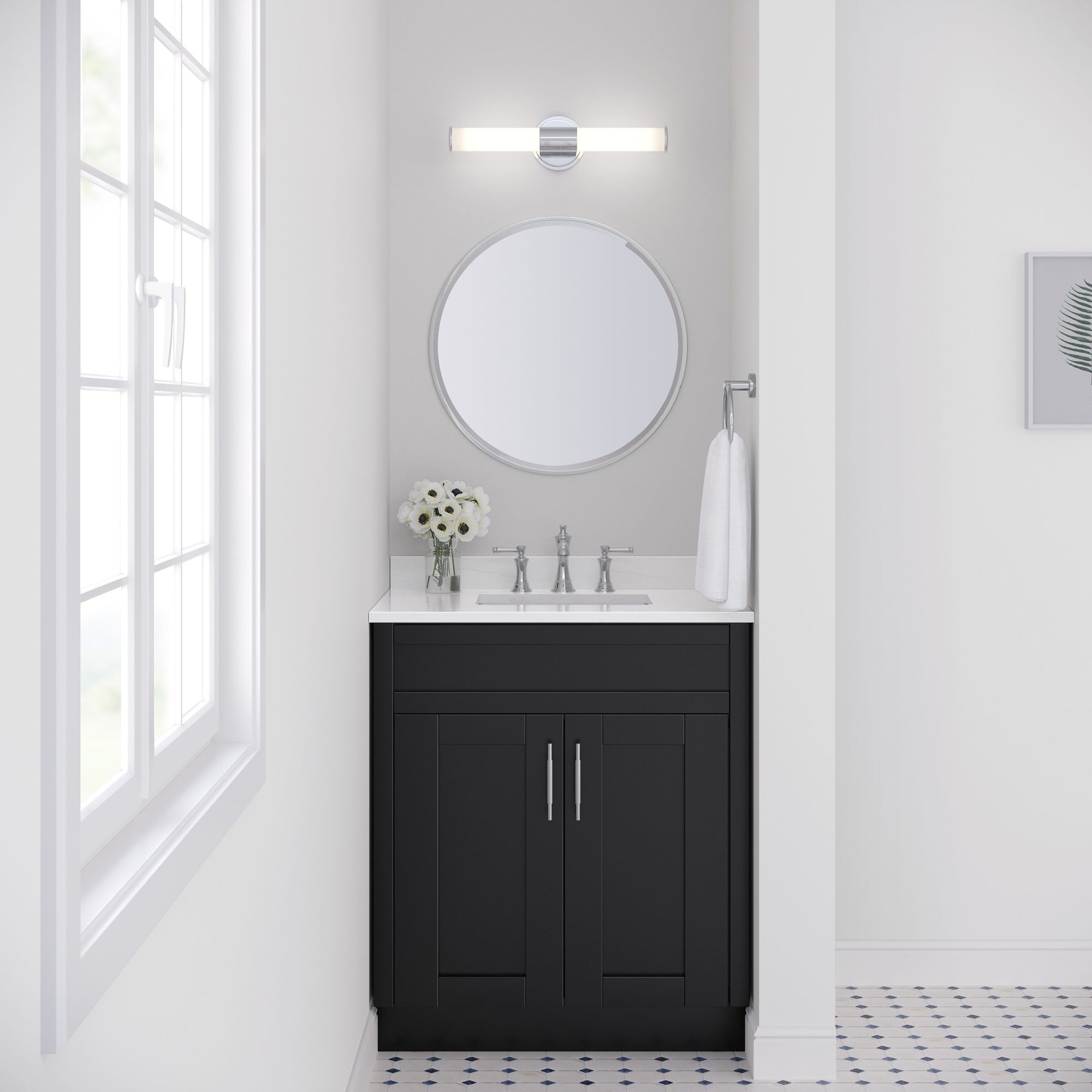 Image 4 Millennium Trumann LED 18" Polished Chrome Vanity Light with Plastic Shade more views