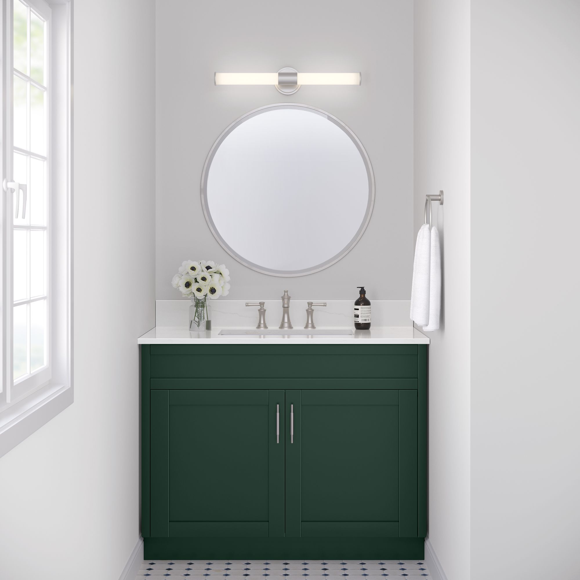 Image 6 Millennium Trumann LED 24" Brushed Nickel Vanity Light with Plastic Shade more views