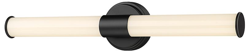 Millennium Trumann LED 24" Matte Black Vanity Light with Plastic Shade