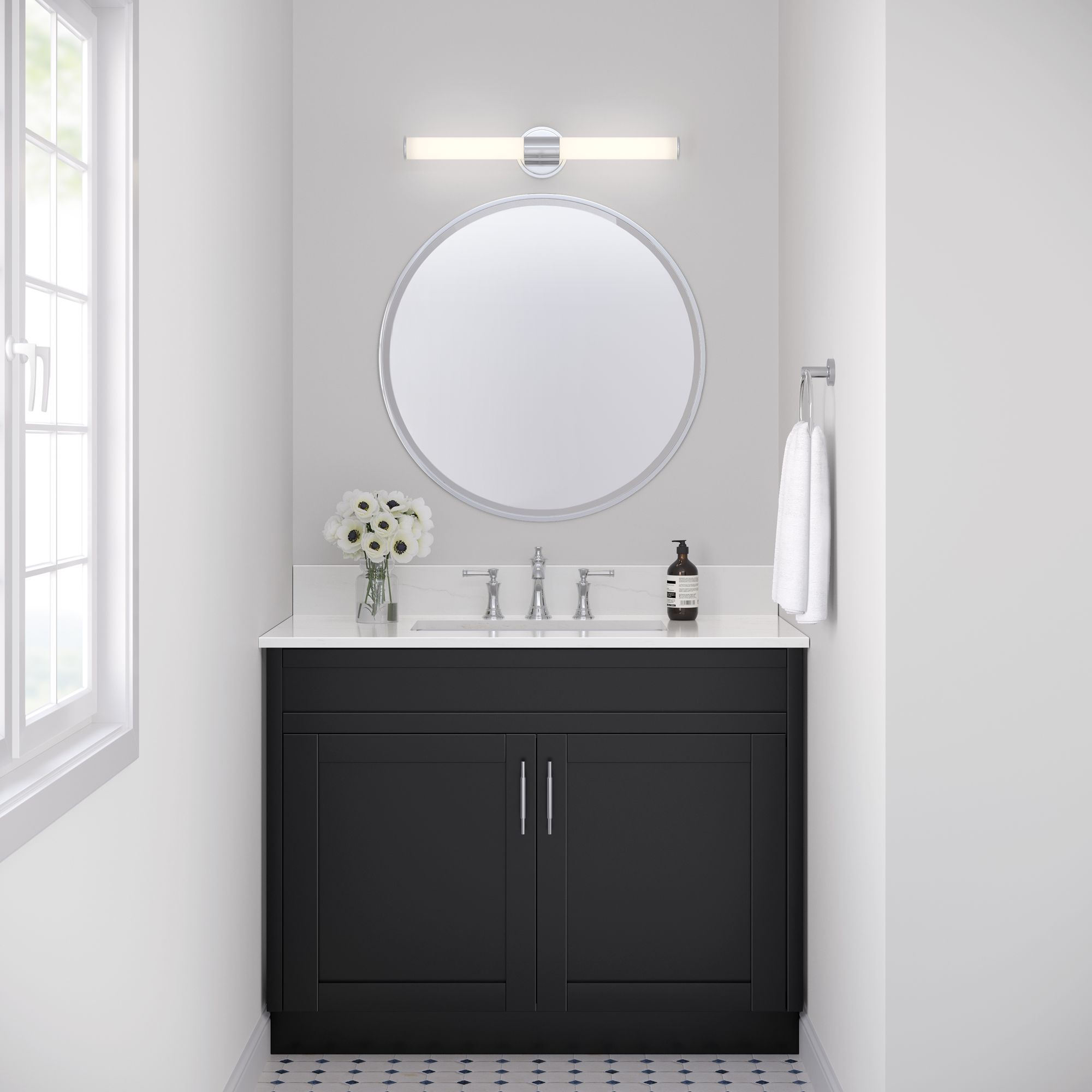 Image 6 Millennium Trumann LED 24" Polished Chrome Vanity Light with Plastic Shade more views