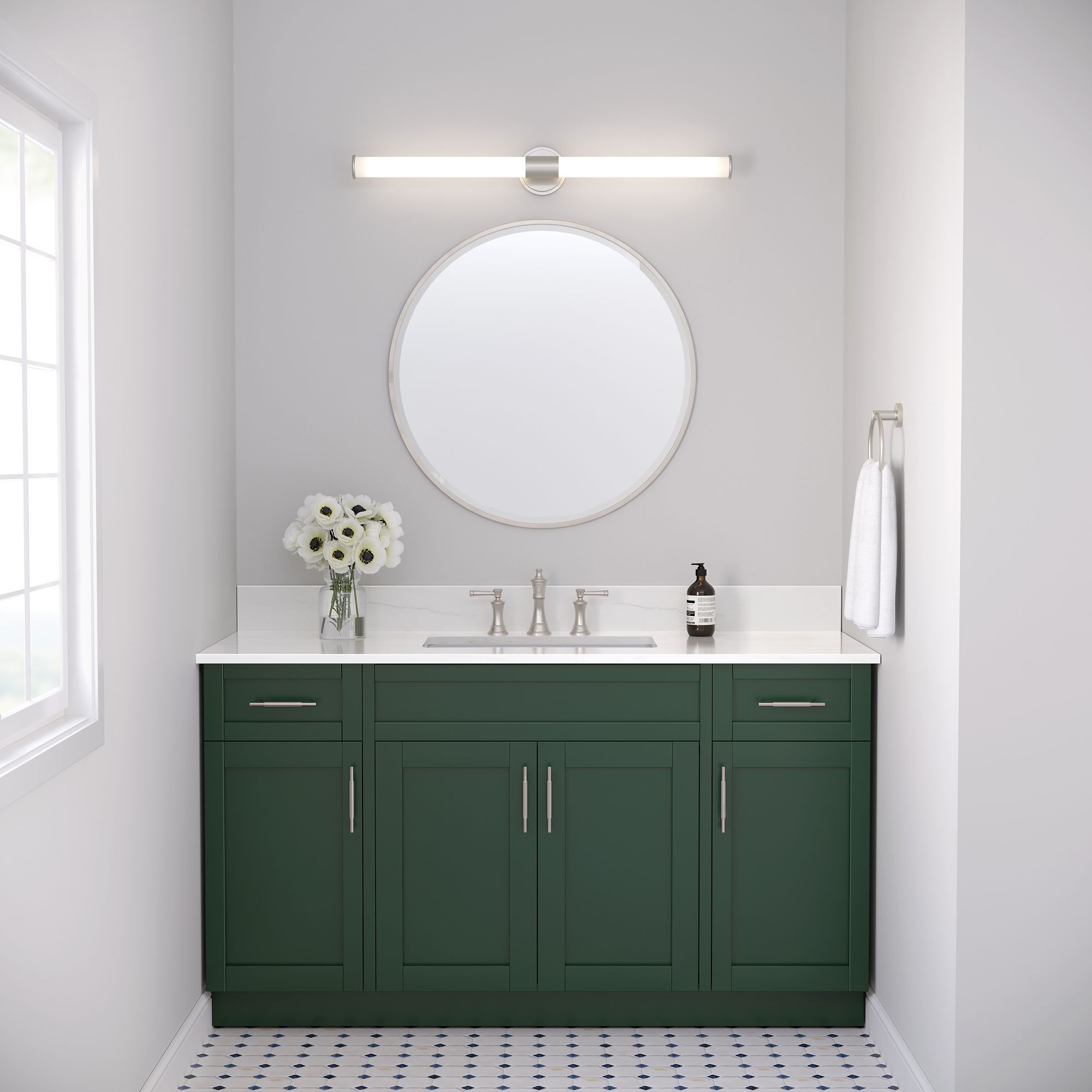Image 5 Millennium Trumann LED 36" Brushed Nickel Vanity Light with Plastic Shade more views