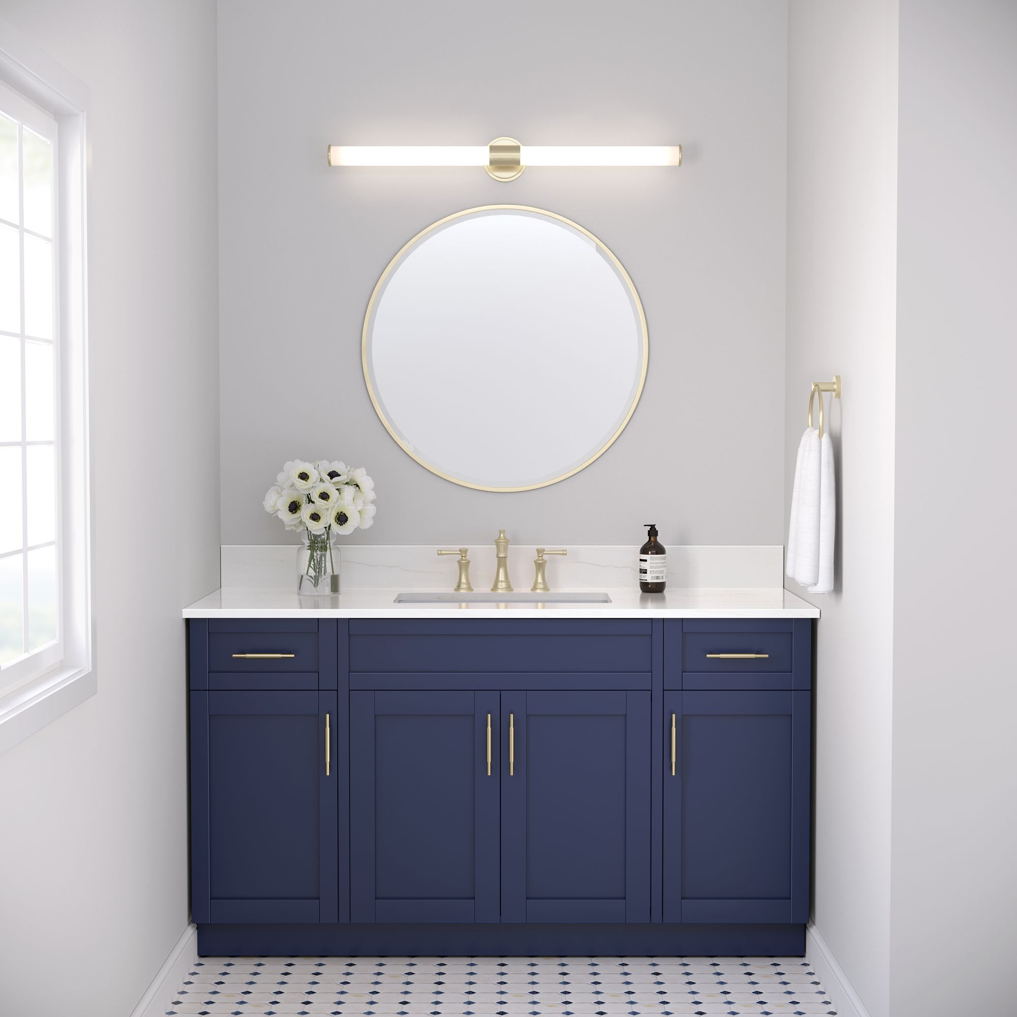 Image 7 Millennium Trumann LED 36" Modern Gold Vanity Light with Plastic Shade more views