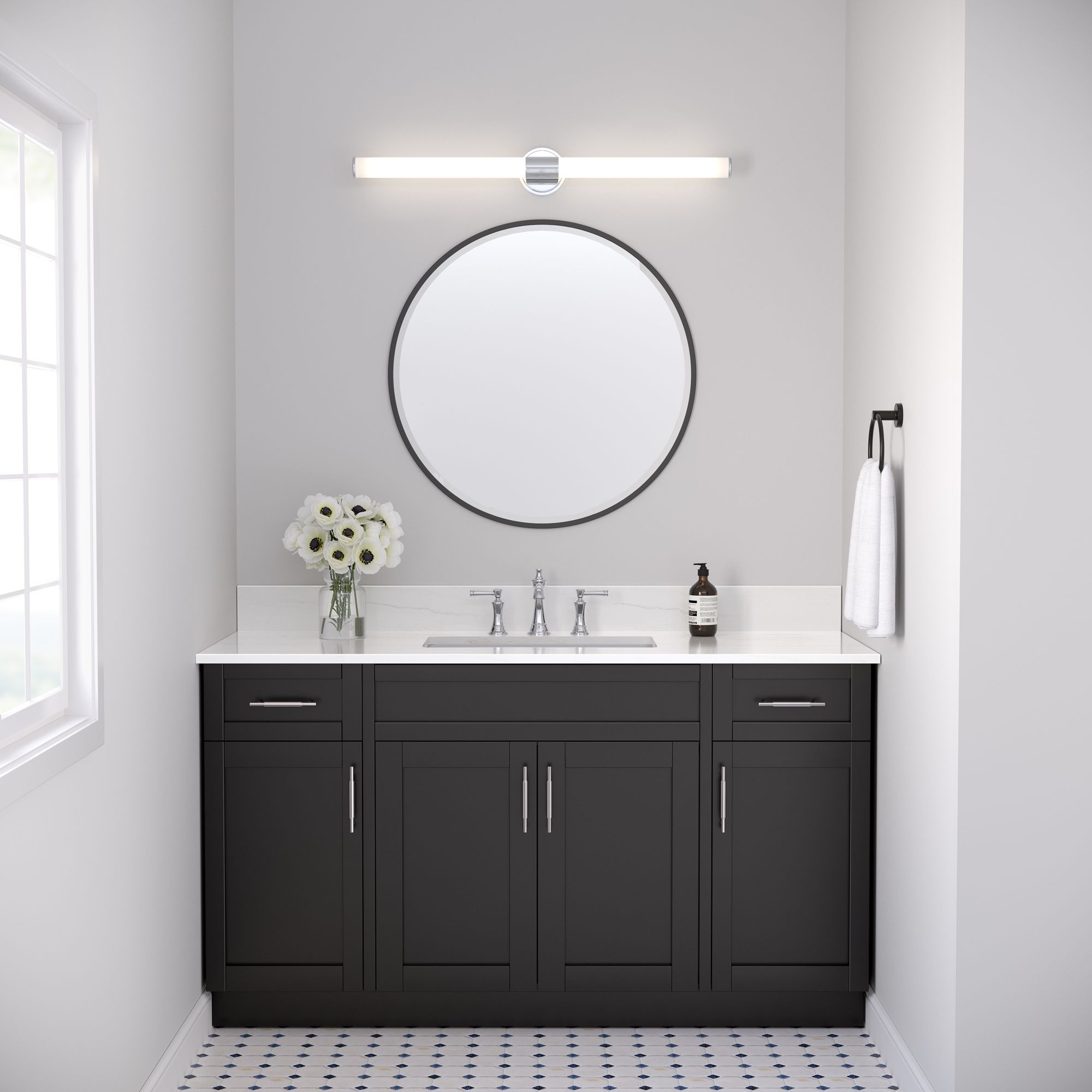 Image 7 Millennium Trumann LED 36" Polished Chrome Vanity Light with Plastic Shade more views