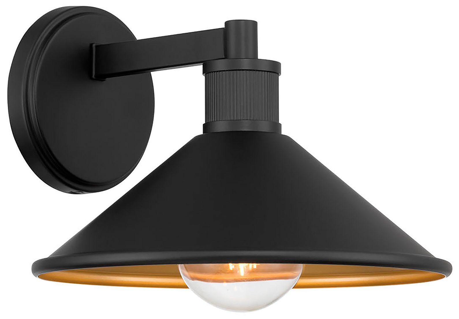 Image 2 Millennium Vectra 1-Light 7" Powder Coated Black Outdoor Wall Sconce