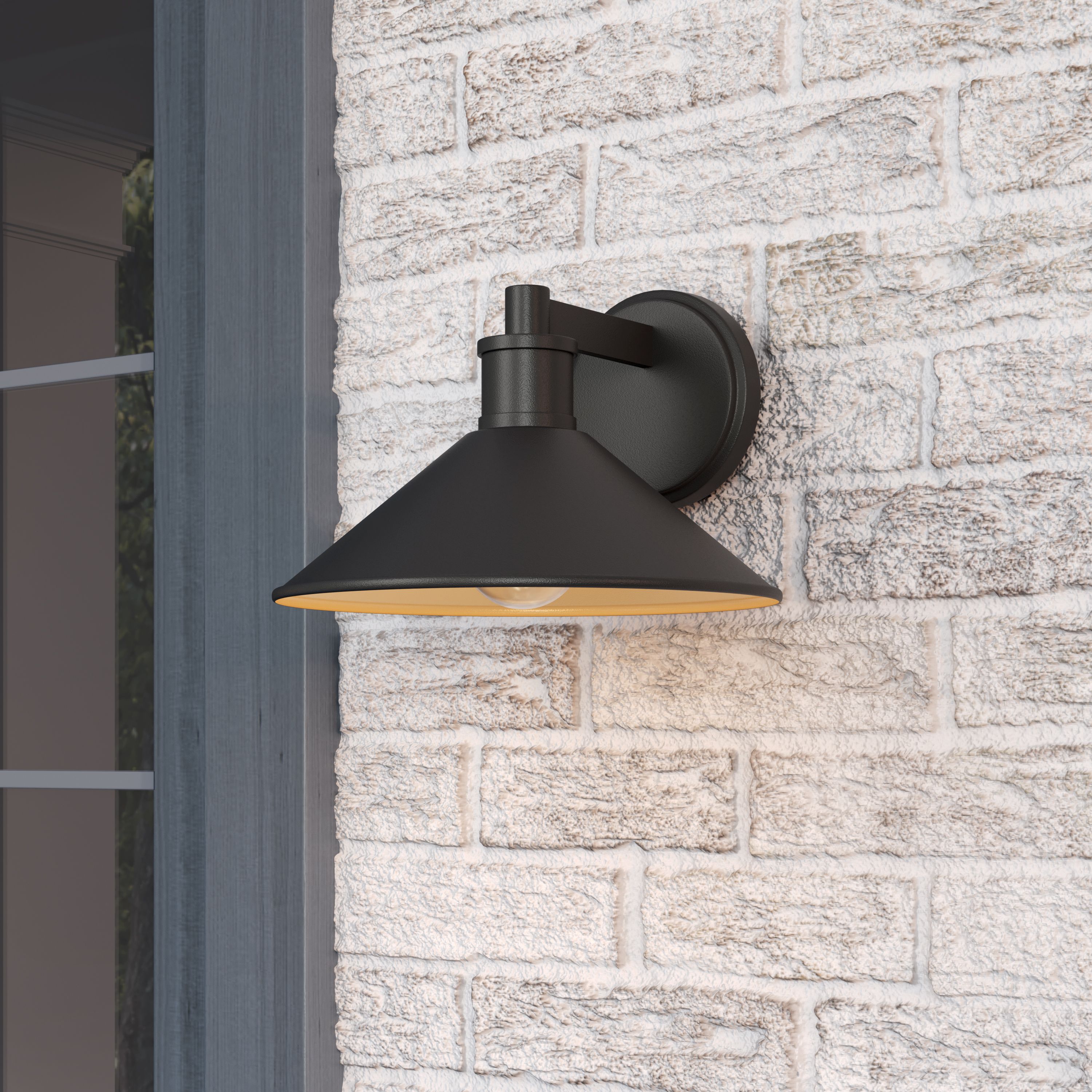 Millennium Vectra 1-Light 7" Powder Coated Black Outdoor Wall Sconce