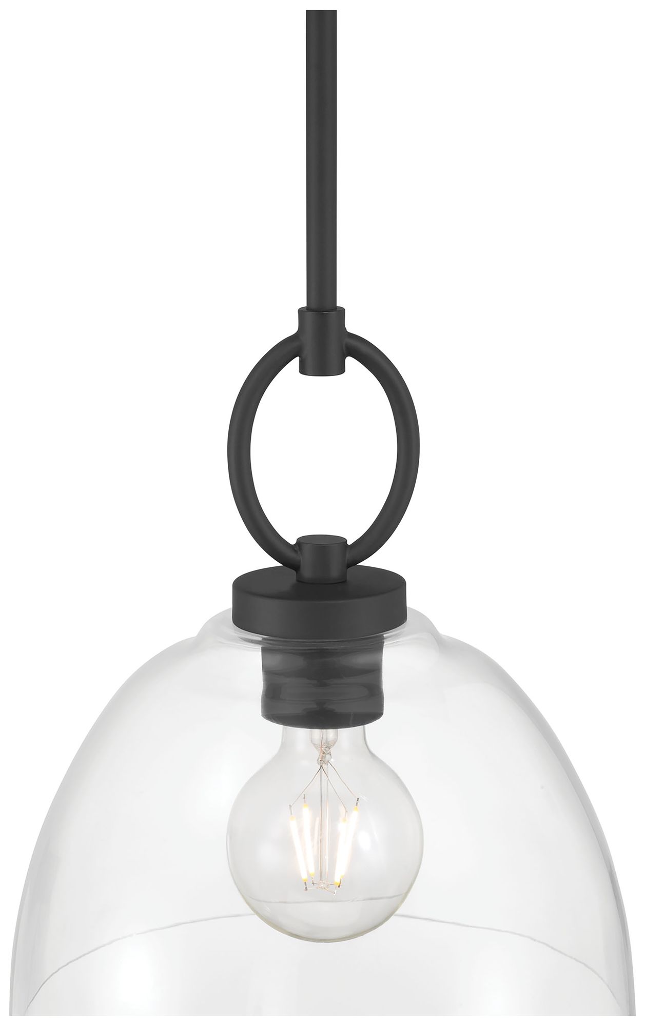 Image 5 Millennium Velto 1-Light 10" Matte Black Pendant with Glass Shade more views