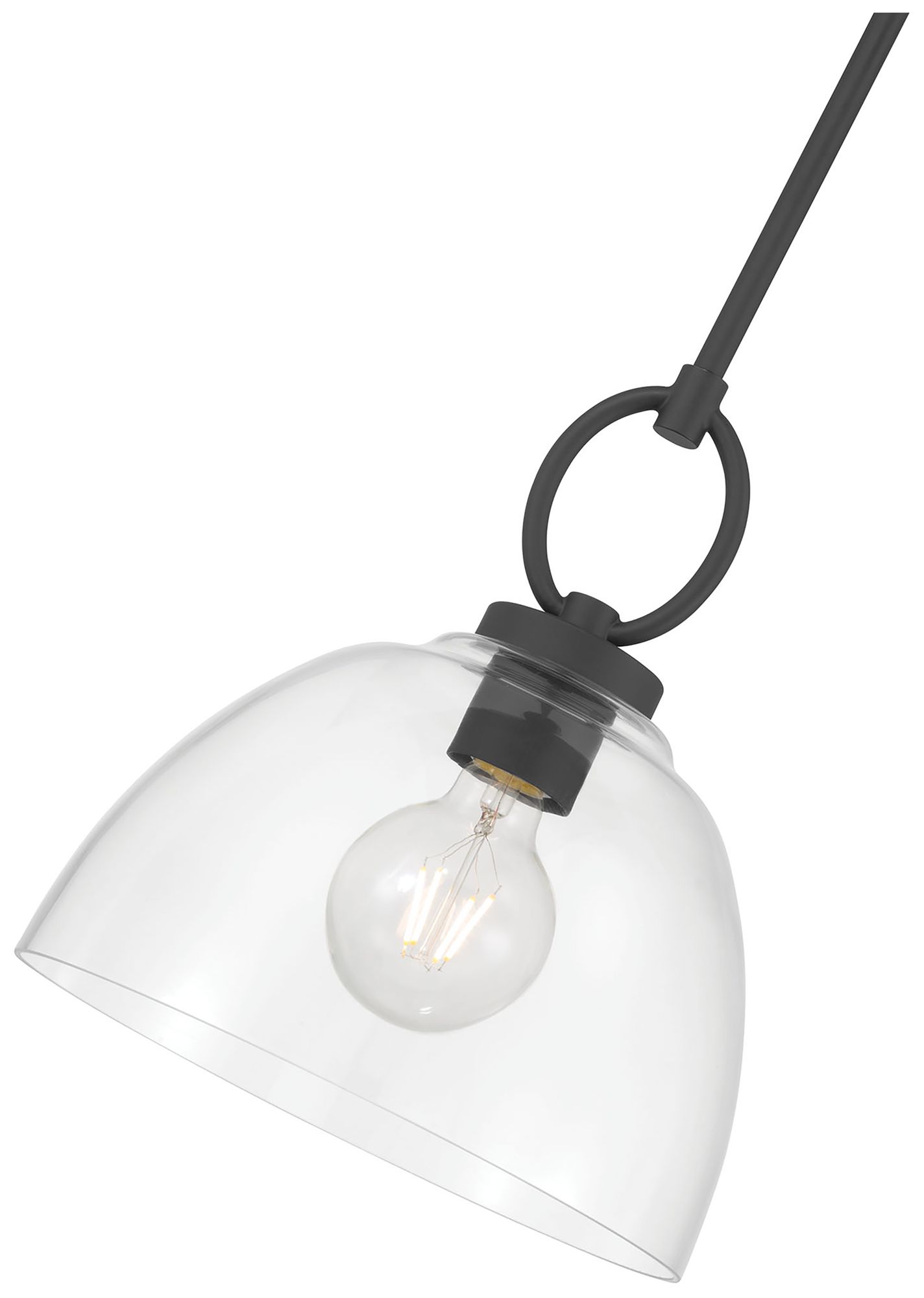 Image 6 Millennium Velto 1-Light 10" Matte Black Pendant with Glass Shade more views