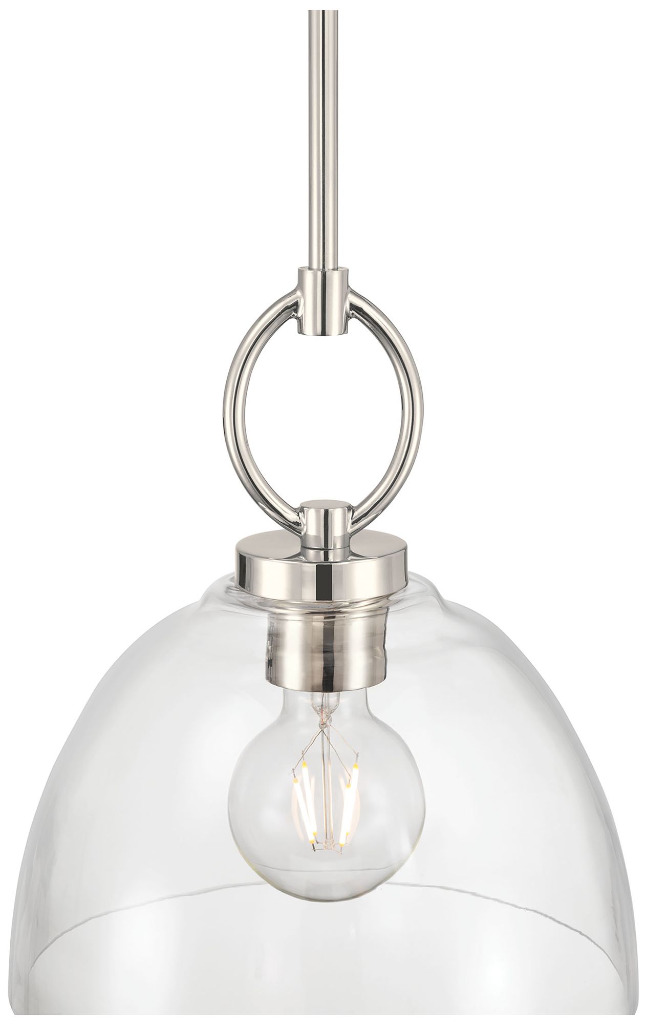 Image 5 Millennium Velto 1-Light 10" Polished Nickel Pendant with Glass Shade more views