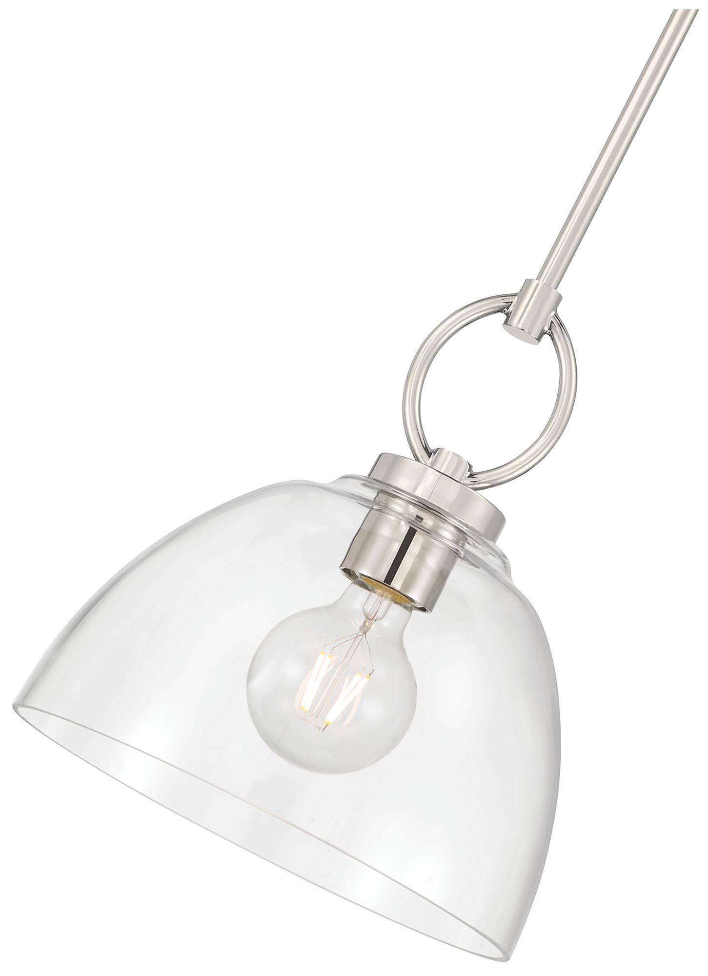 Image 6 Millennium Velto 1-Light 10" Polished Nickel Pendant with Glass Shade more views
