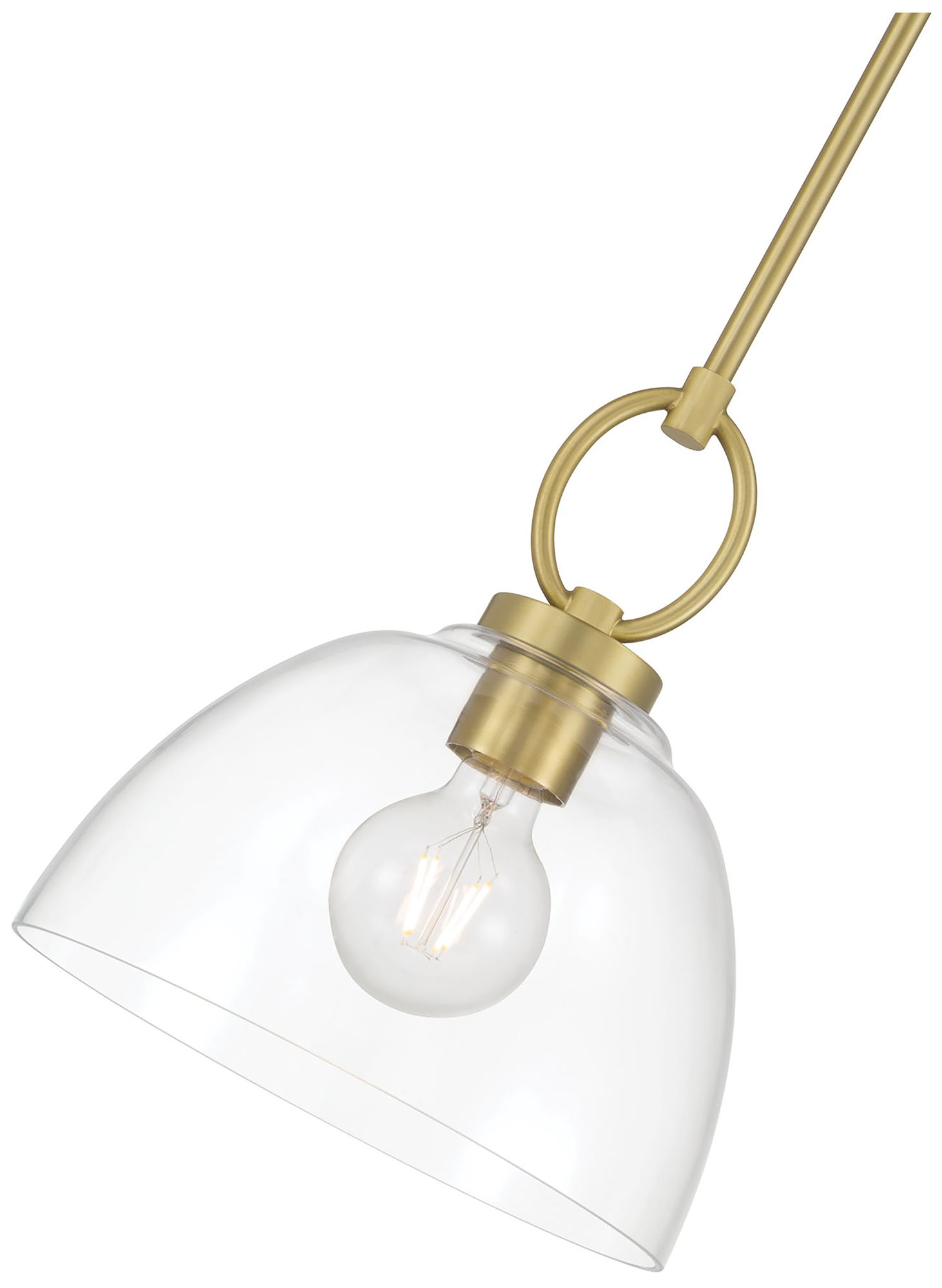 Image 6 Millennium Velto 1-Light 10" Vintage Brass Pendant with Glass Shade more views